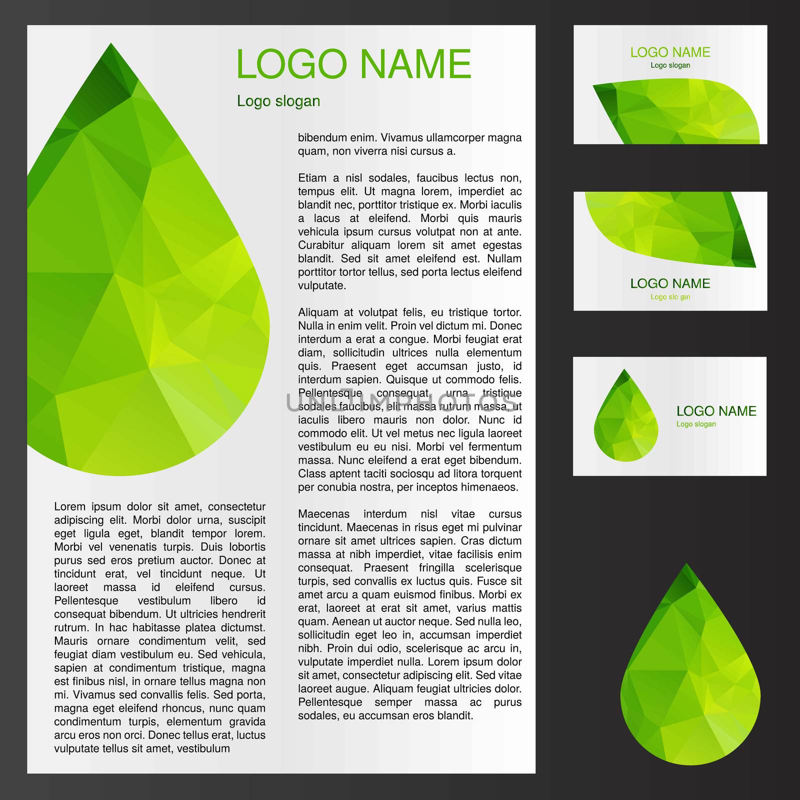 Triangle logo of drop, ecology logo. Vector