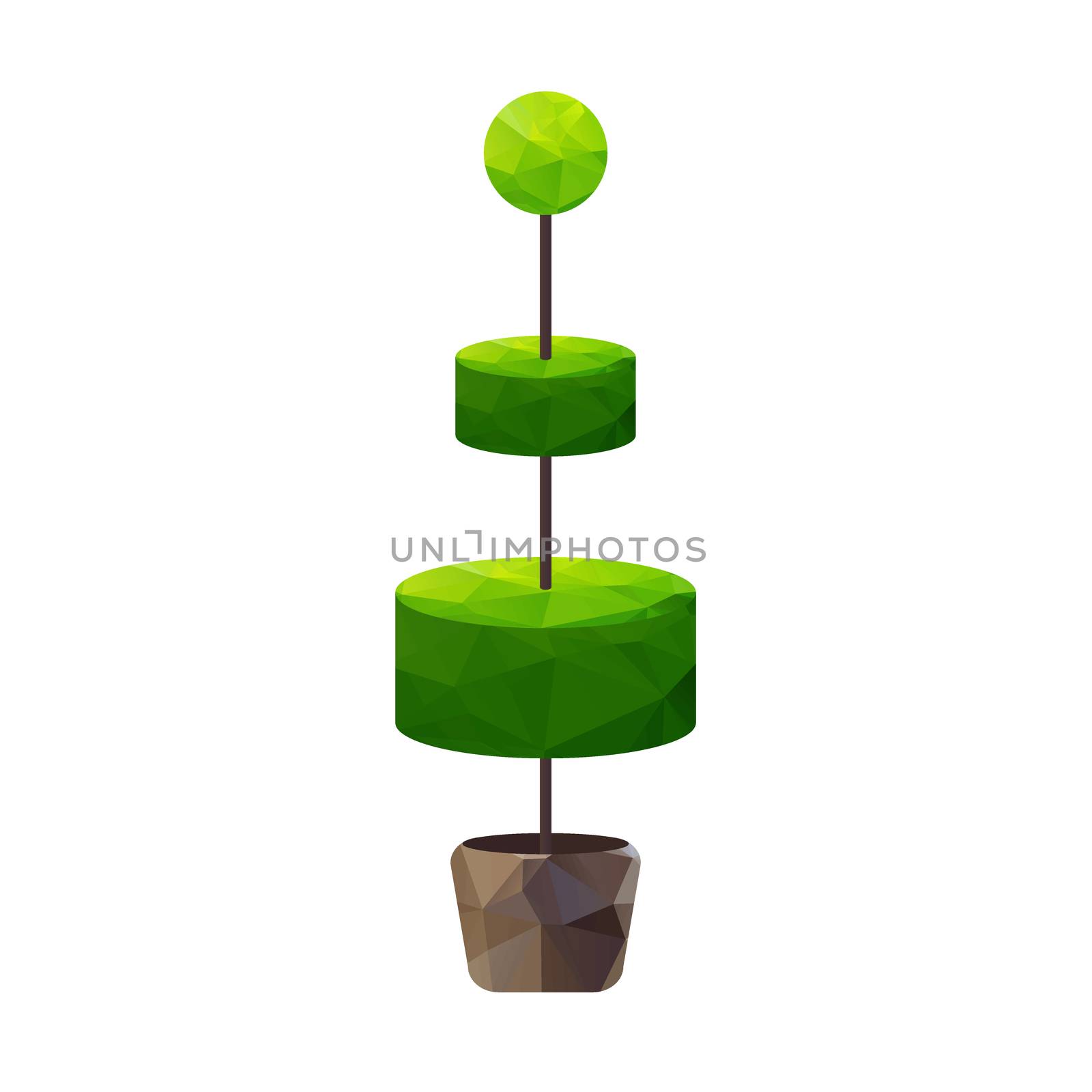 Vector triangle tree in pot, nature symbol