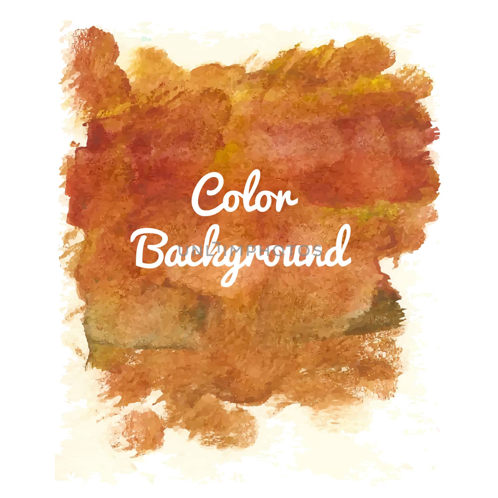 Bright abstract template with watercolor spot and splatter in vector