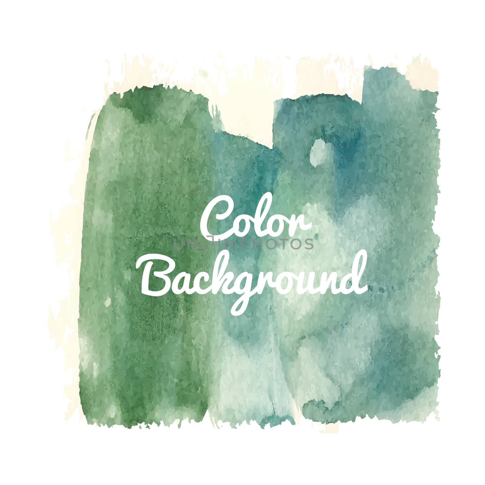 Bright abstract template with watercolor spot and splatter in vector
