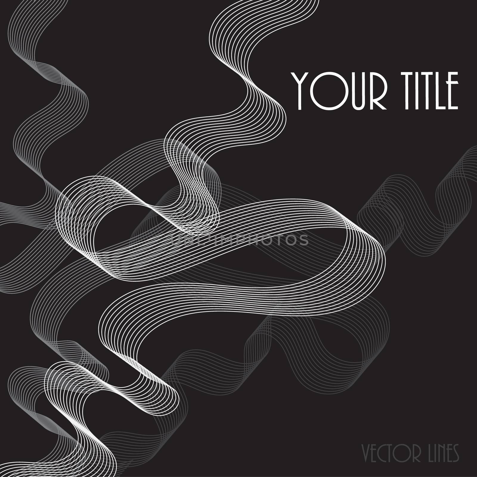 Abstract lines background as water, flow in vector