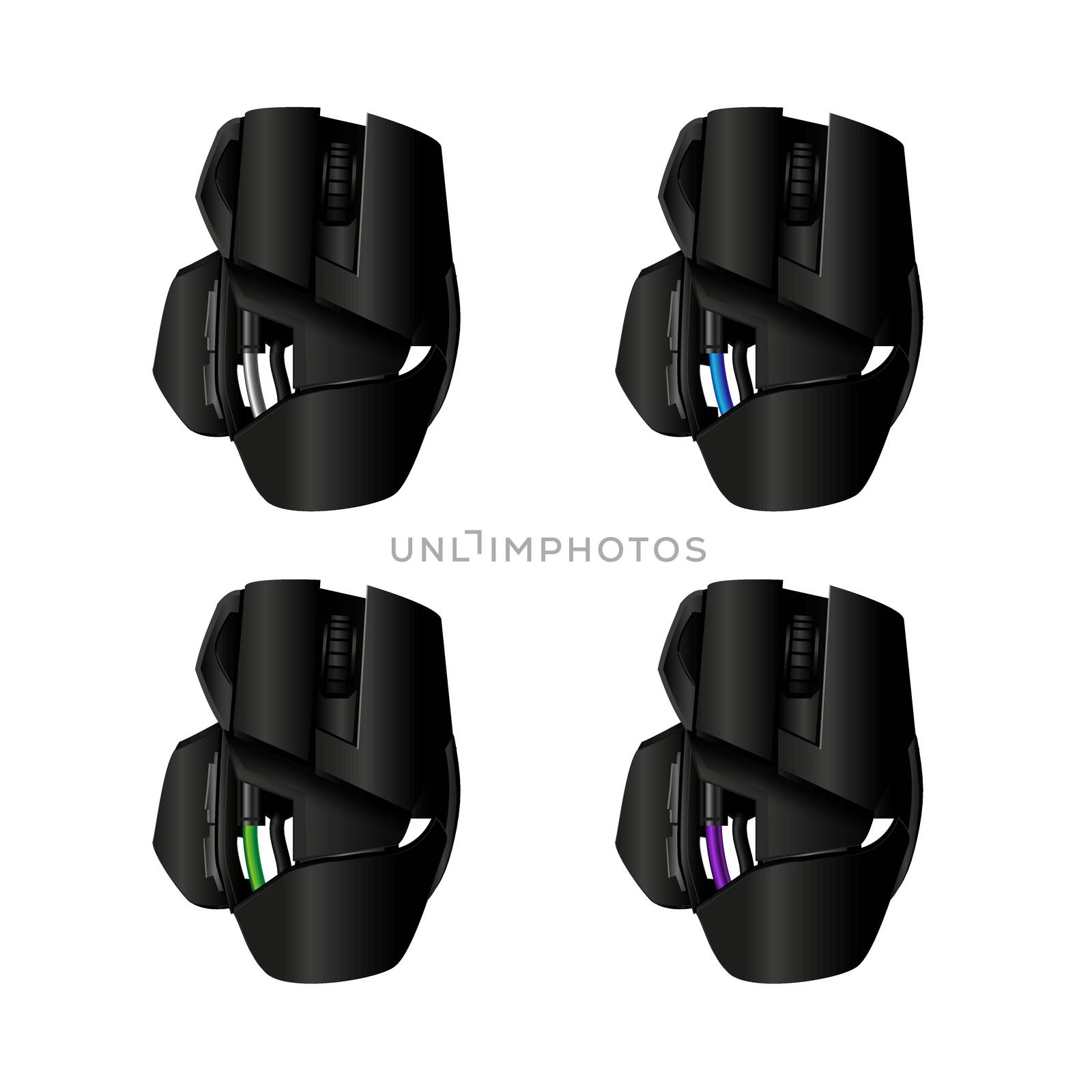 Vector gamer mouse and game controller. Vector