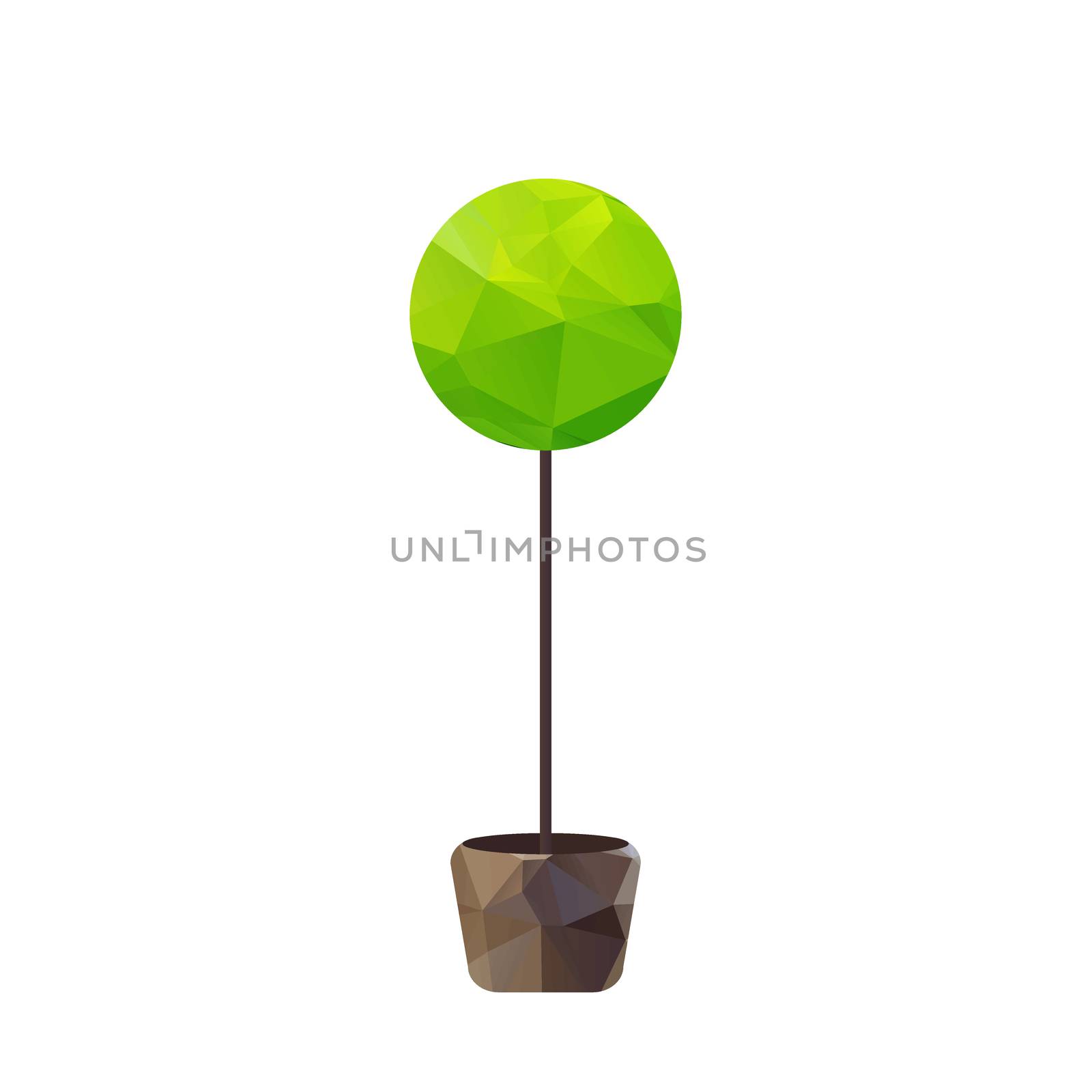 Vector triangle tree in pot, nature symbol
