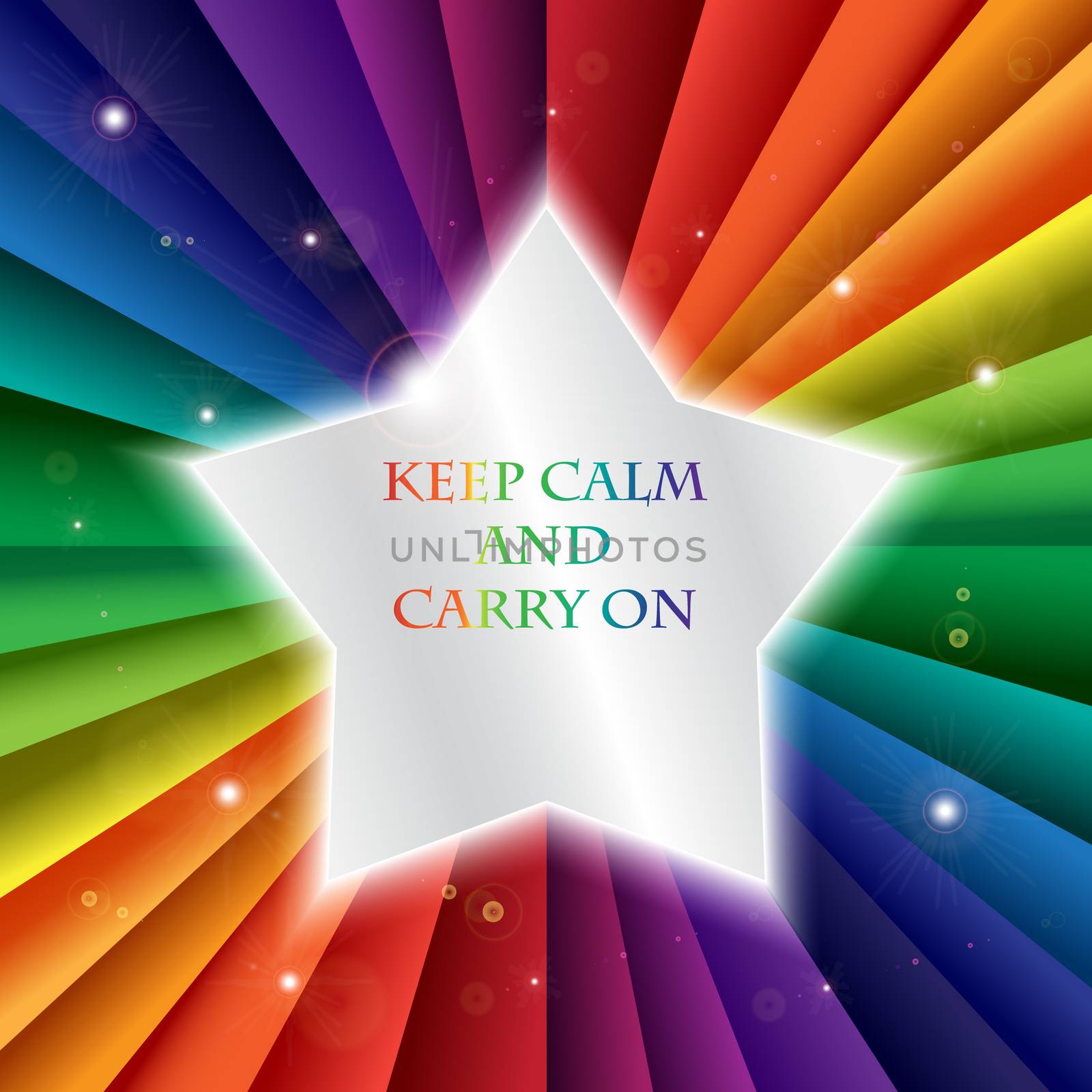 Bright vector rainbow celebration holiday banner, vector background, keep calm and carry on