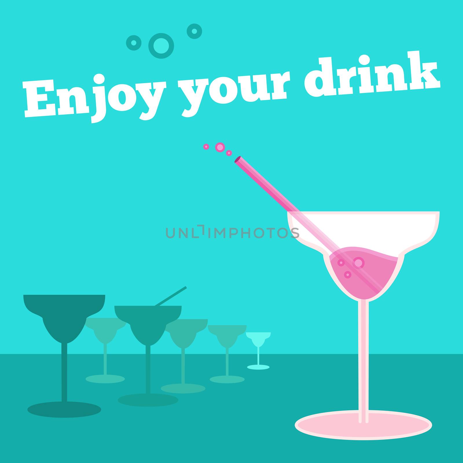 Vector poster, banner with goblet of cocktail