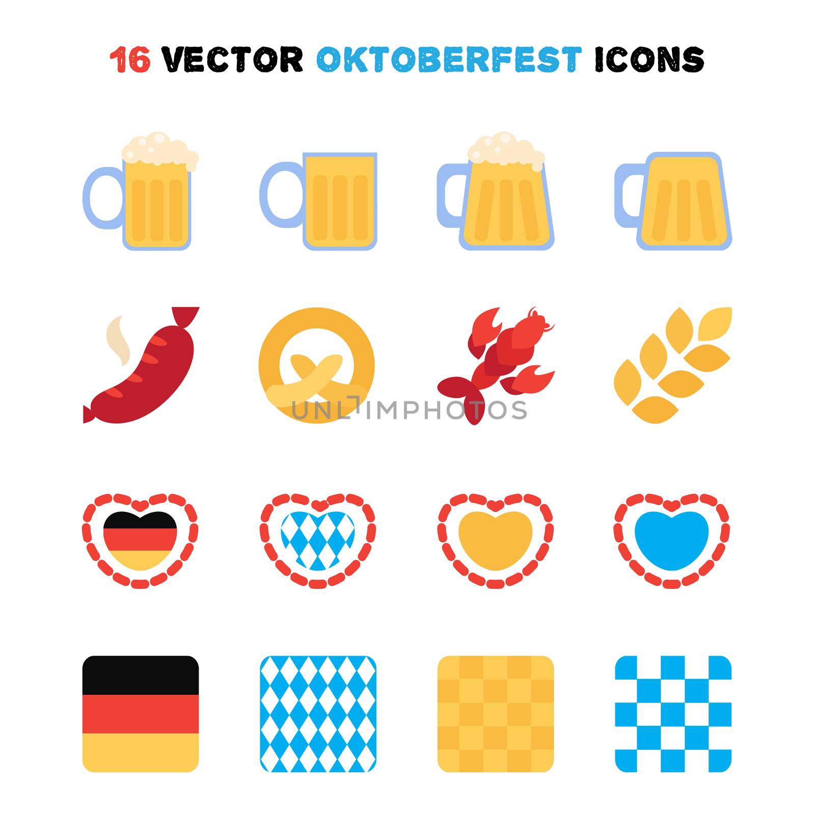 Oktoberfest icons set by barsrsind