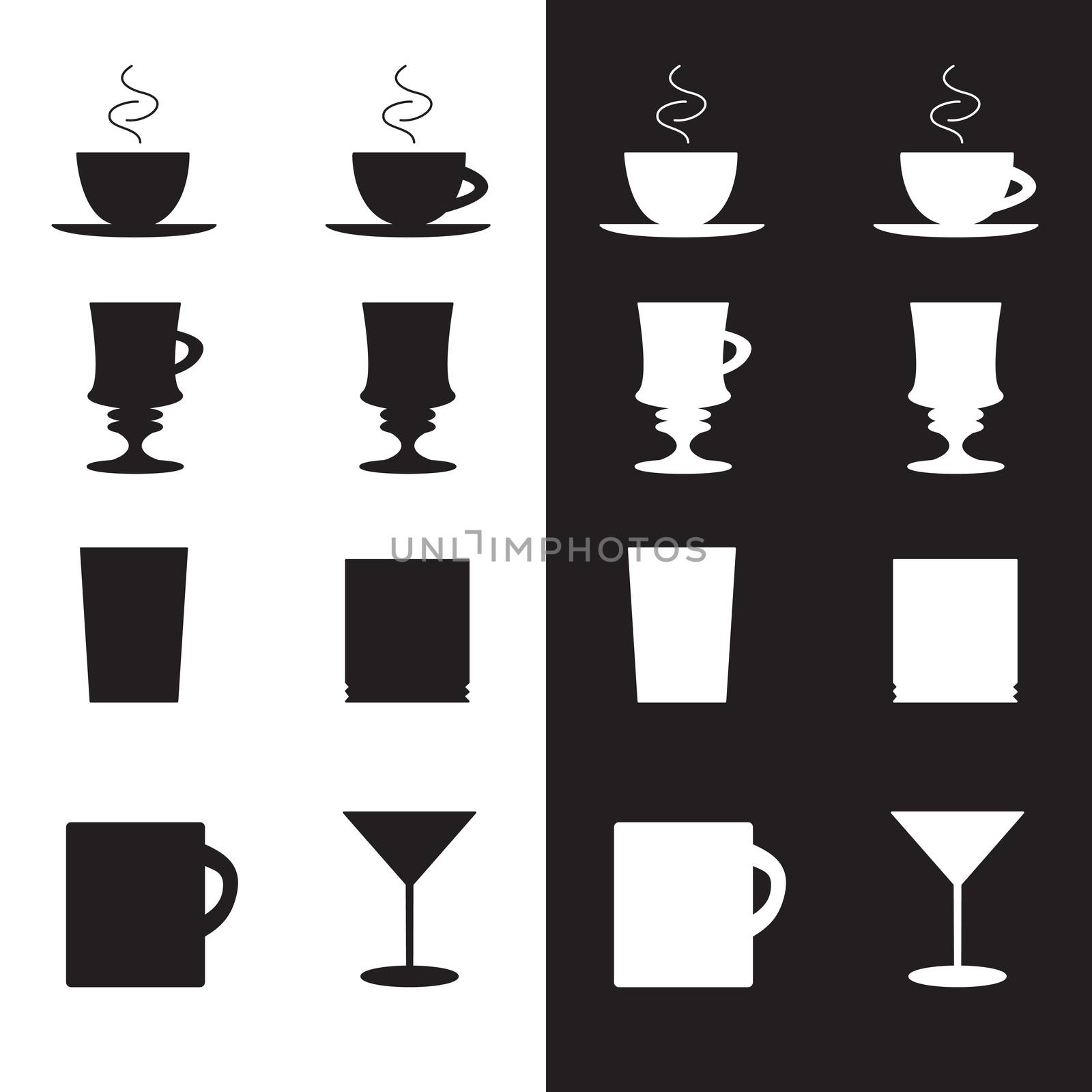 Vector set of cups and glasses by barsrsind