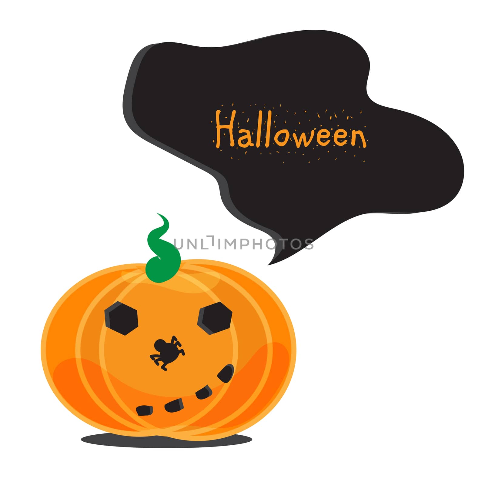 Halloween emotional pumpkins set. Template for banner. Vector