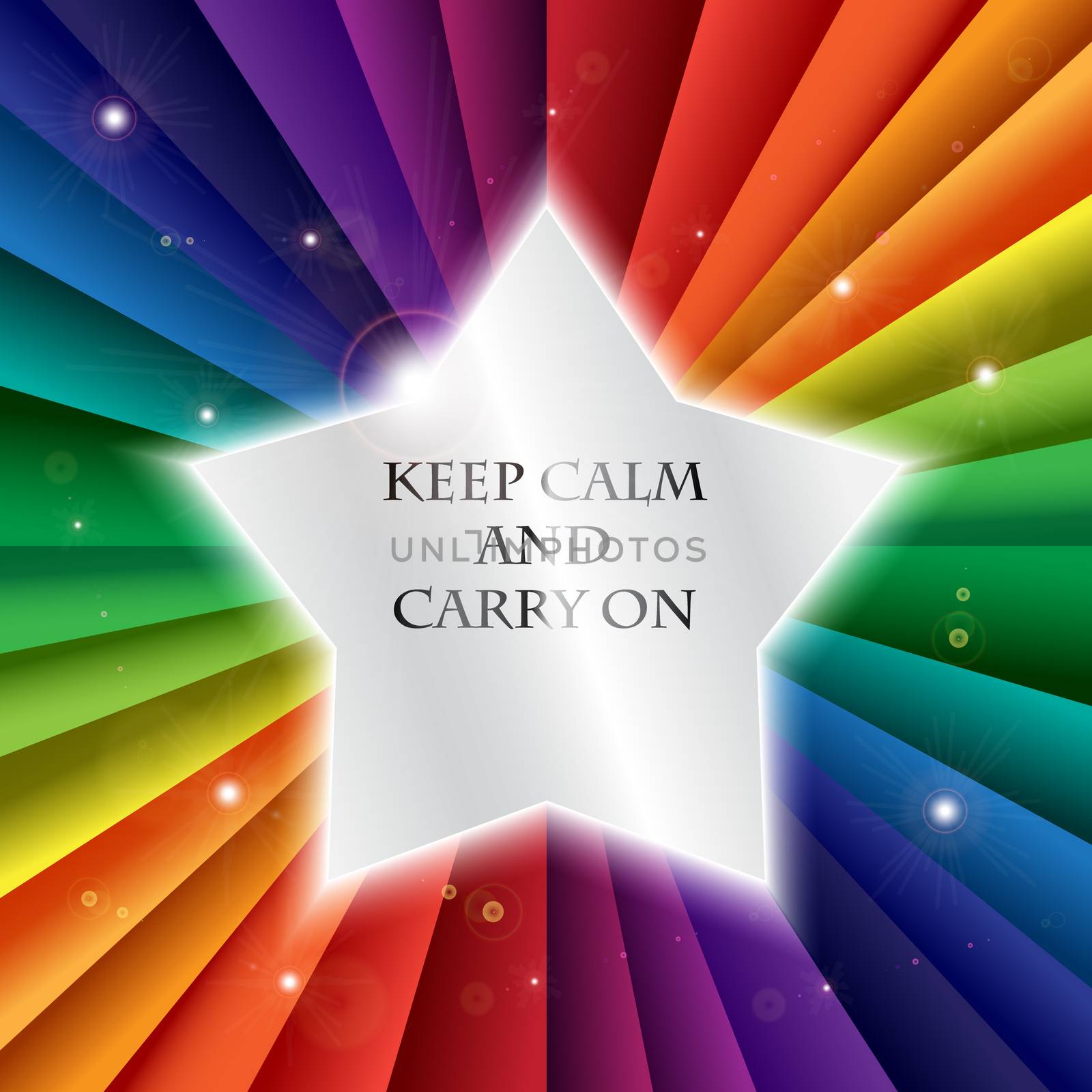 Bright vector rainbow celebration holiday banner, vector background, keep calm and carry on