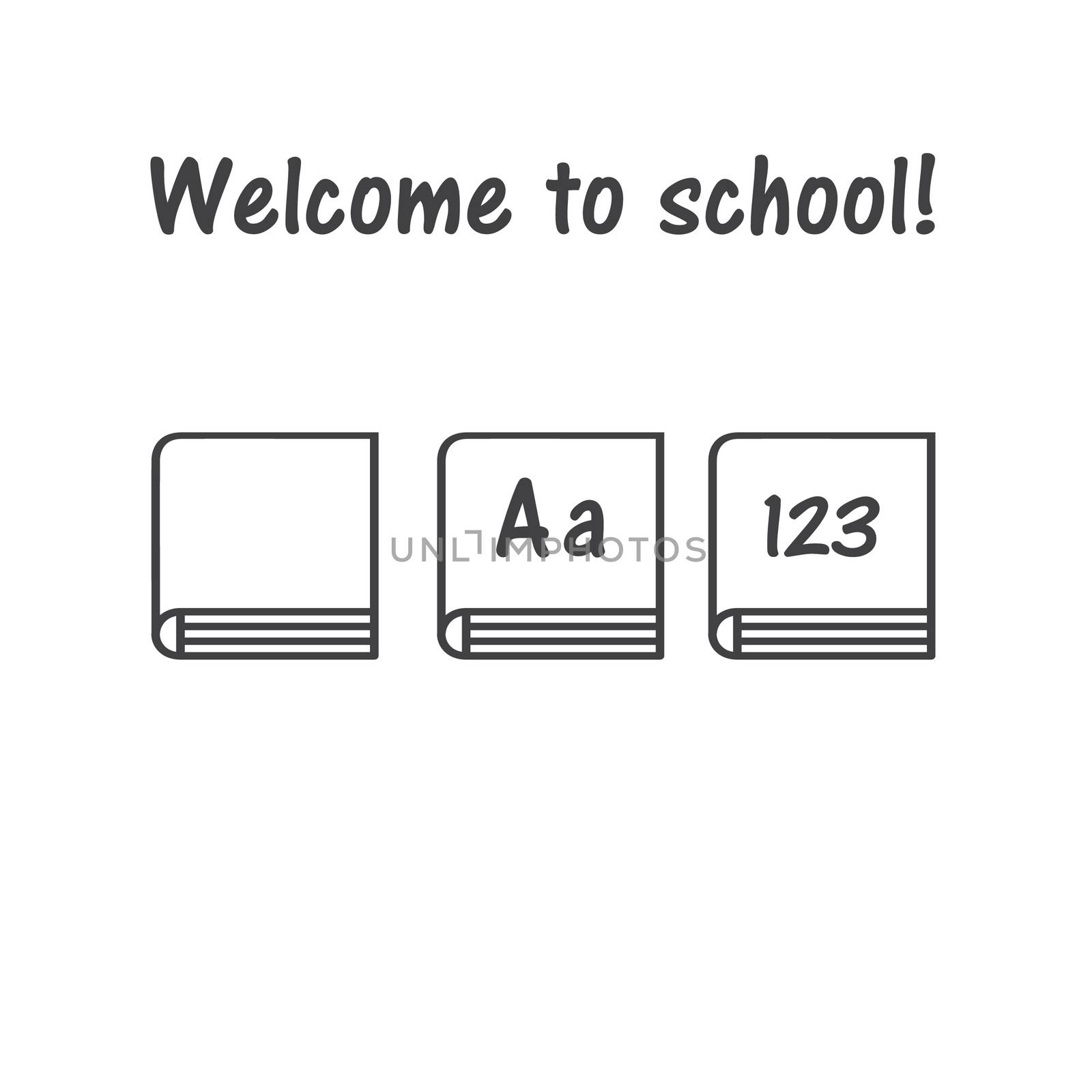 Vector icon of book, school symbol, book logo