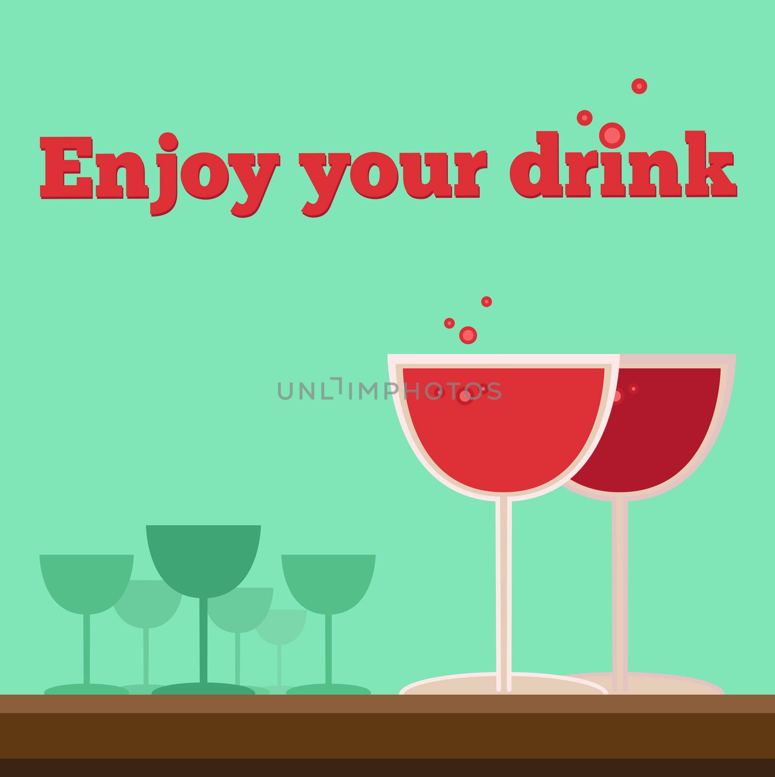 Vector poster or flyer witn wineglasses, appointment