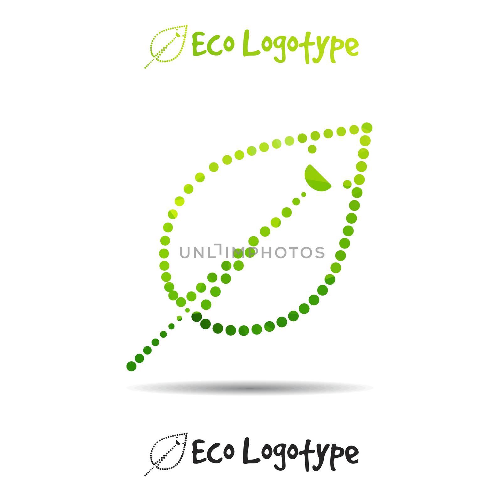 Vector ecology logo or icon in eps, nature logotype with smile