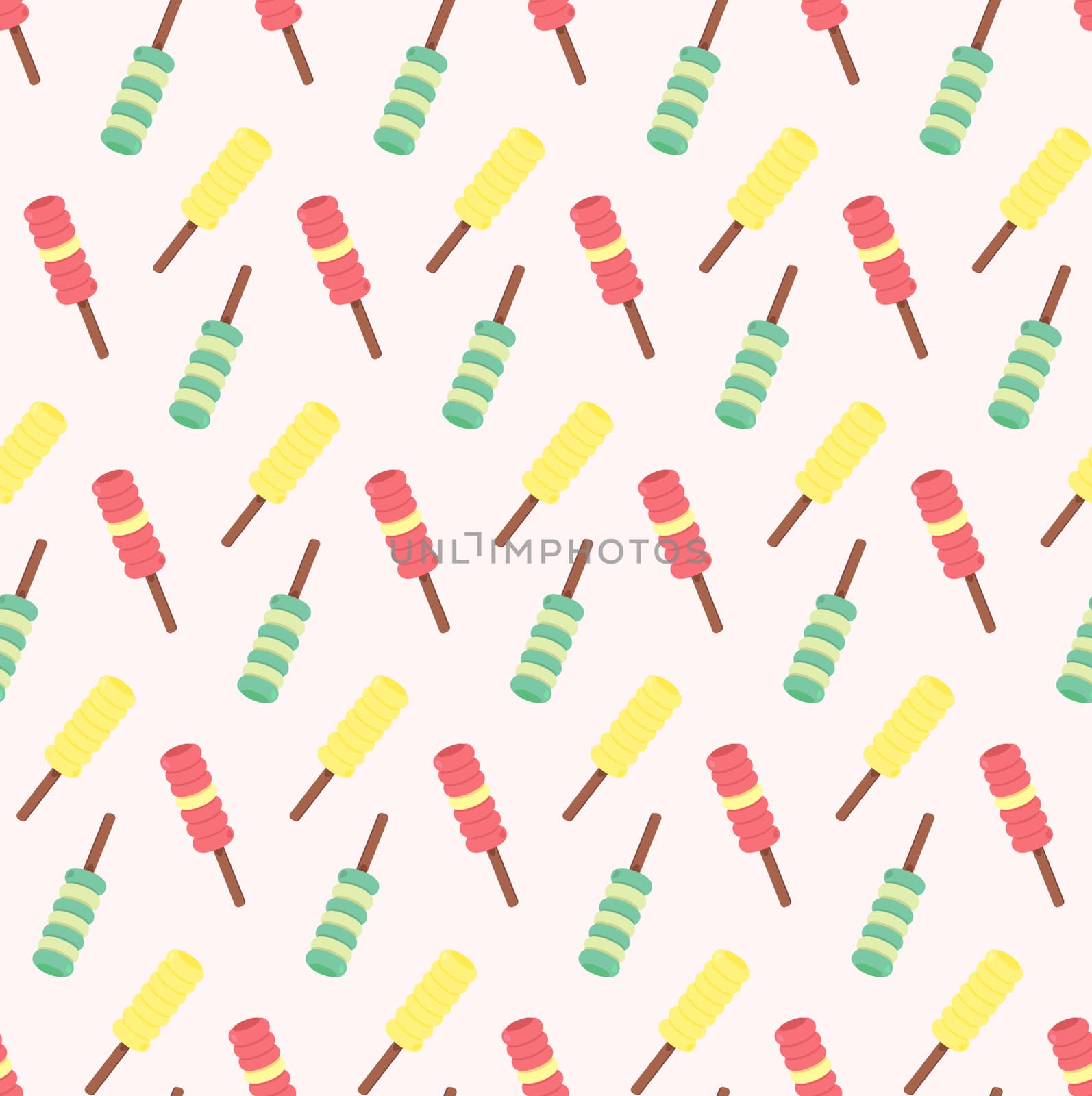 Vector seamless pattern from ice-creams with three color themes