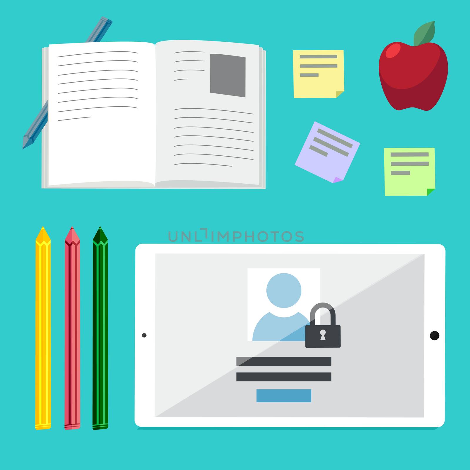 Flat illustration concepts for education, online tutorials, rese by barsrsind