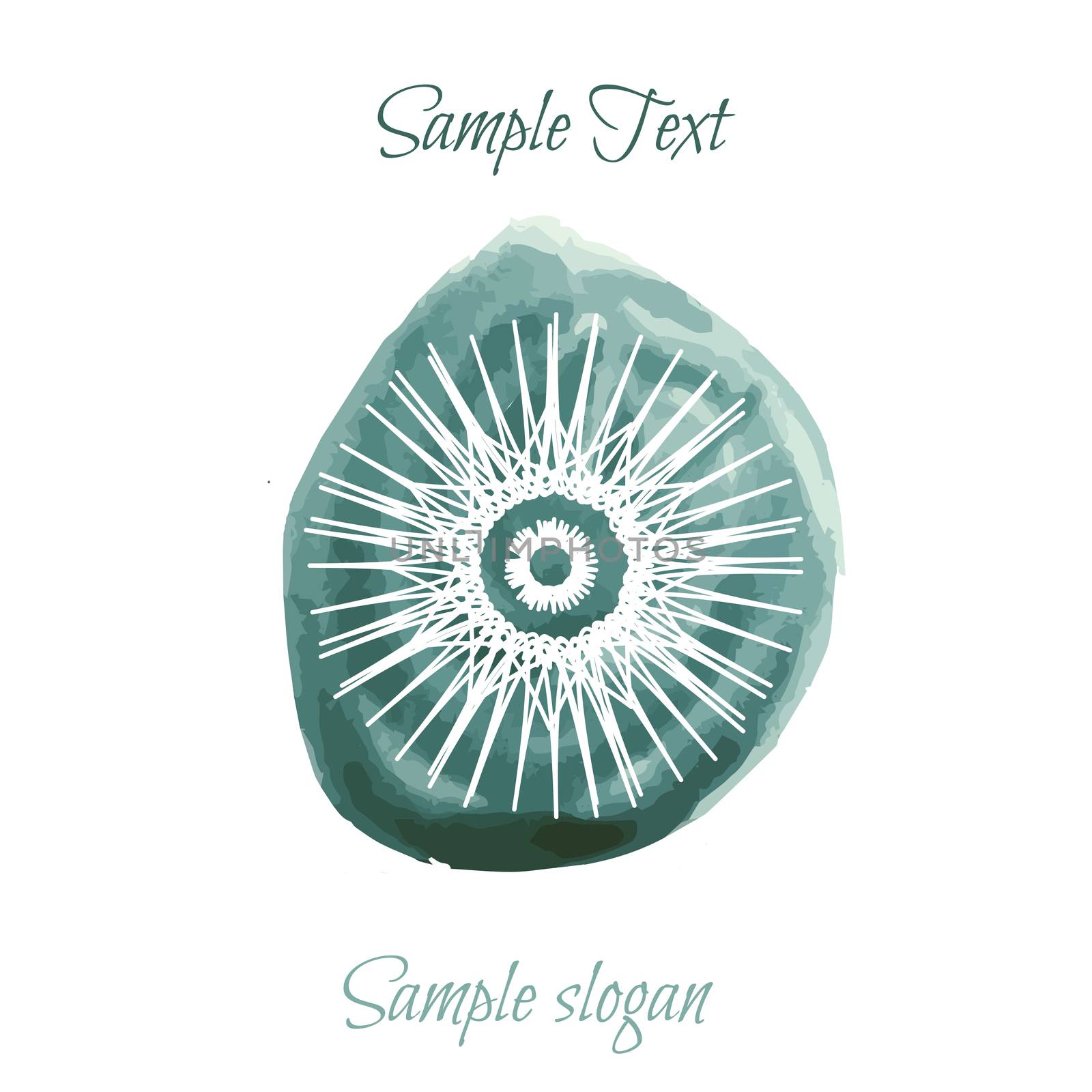 Vector logo witn aquarelle background in view splash