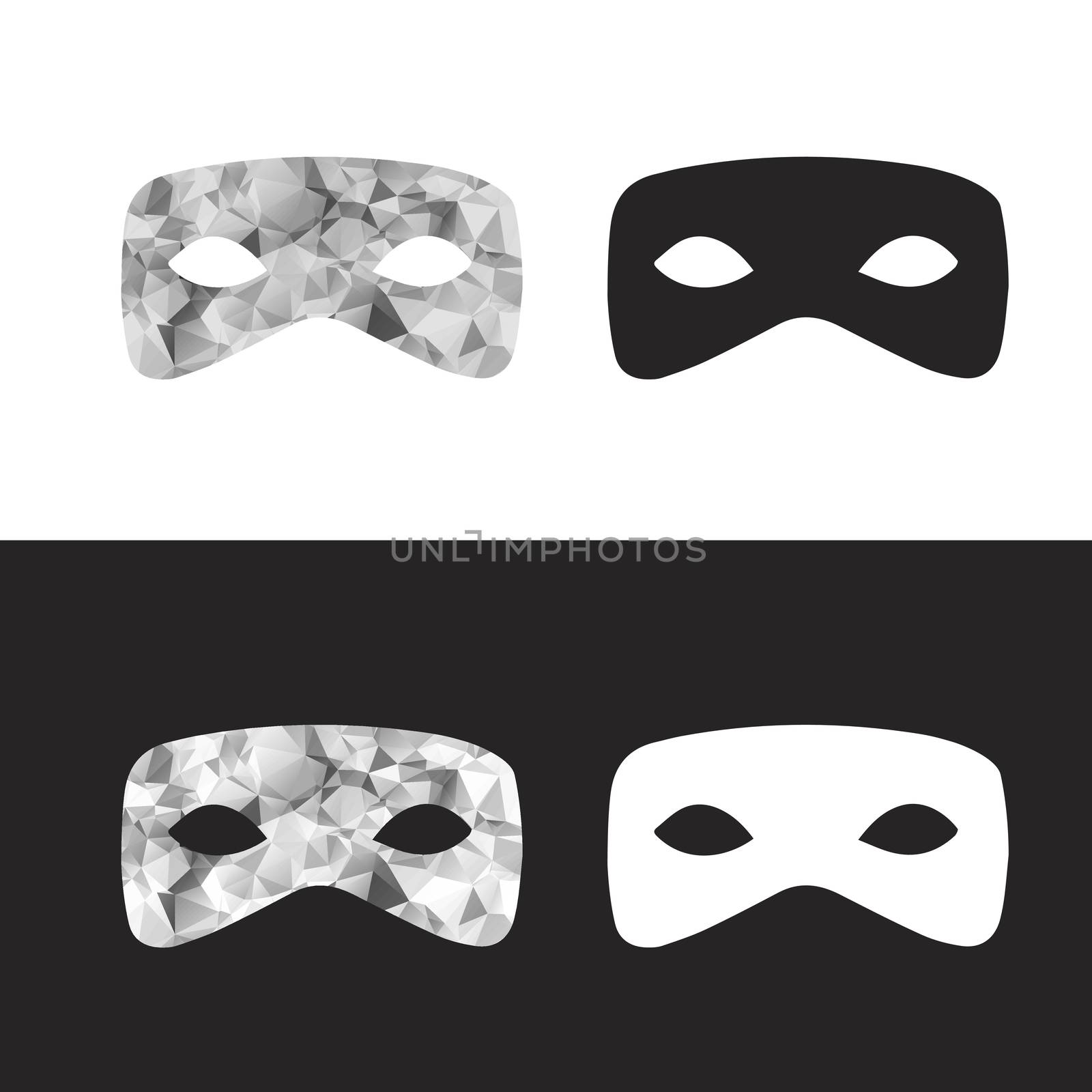 Festival aquarelle mask with splash, carnaval symbol. Vector