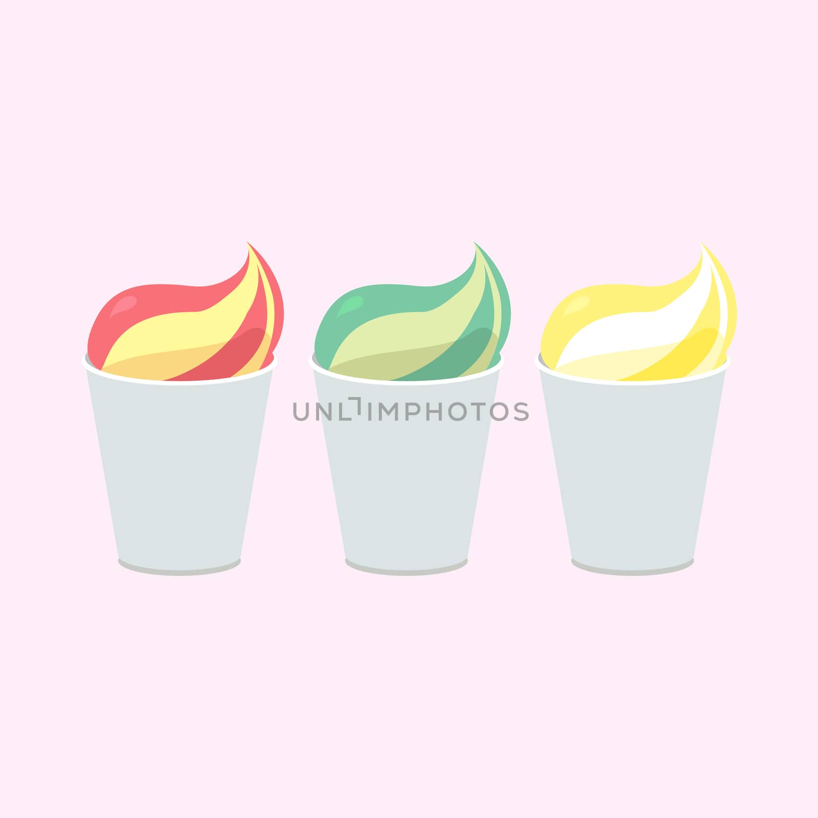 Vector set of ice-creams with three color themes