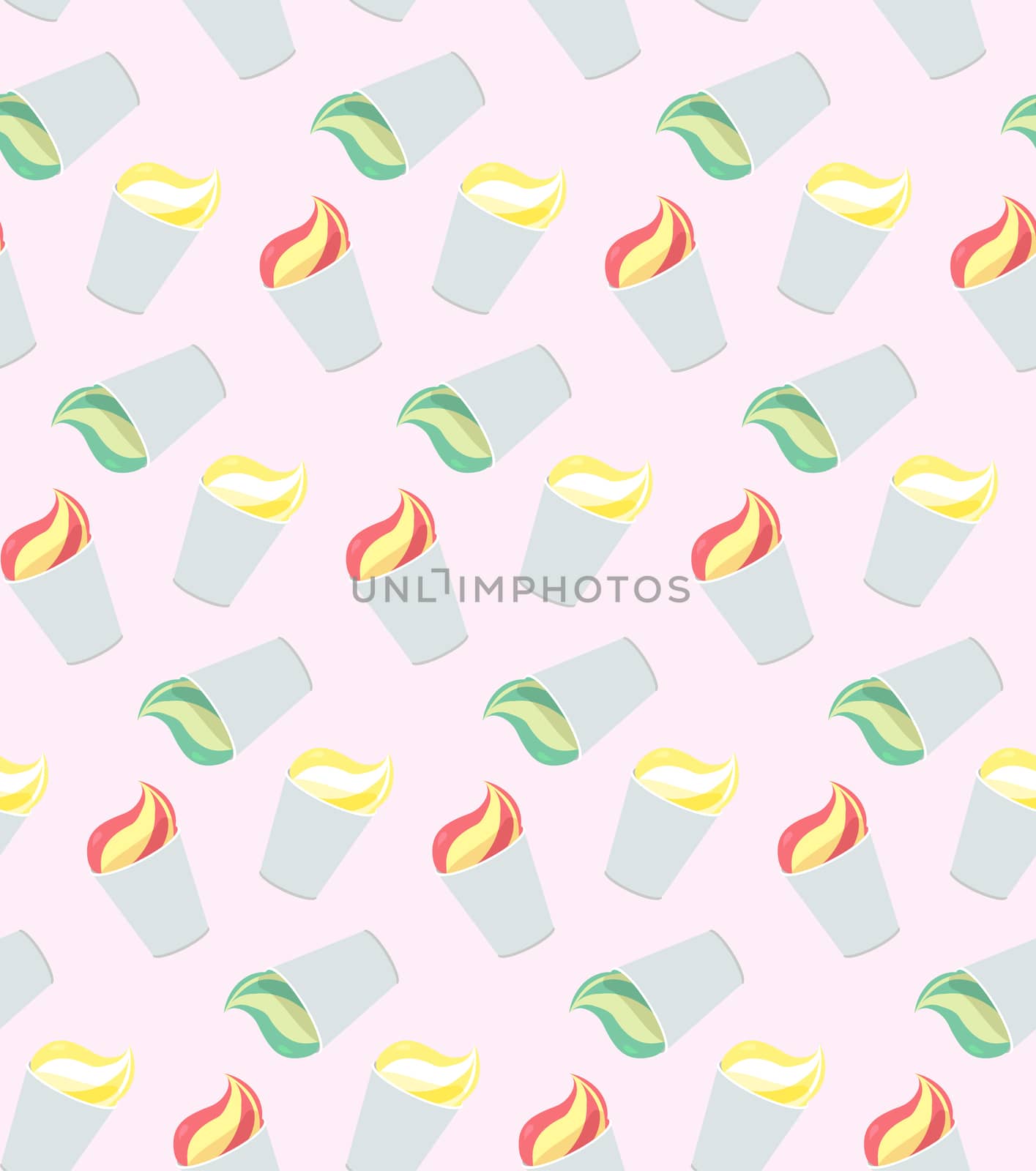 Vector seamless pattern from ice-creams with three color themes