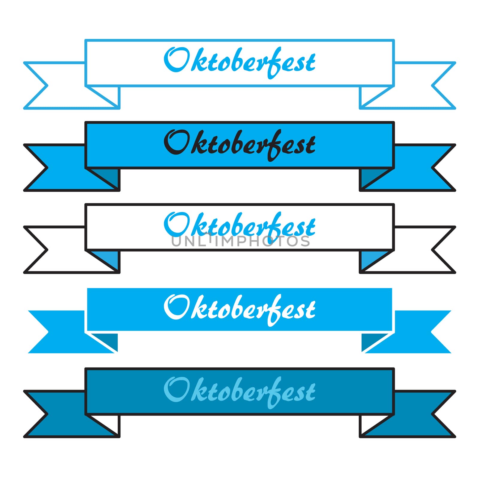 Oktoberfest simple banners in bavarian colors. Vector