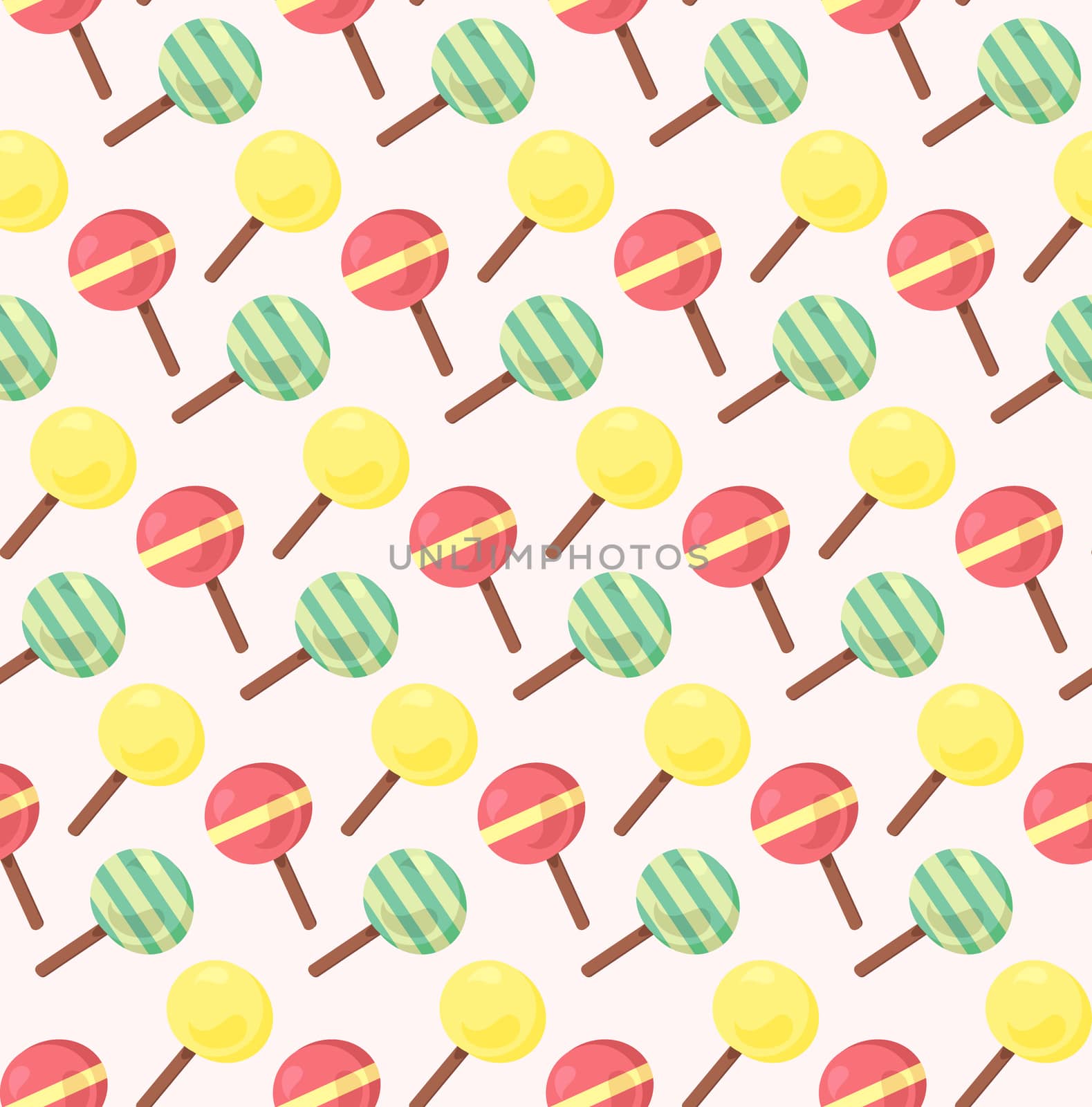 Vector seamless pattern from ice-creams with three color themes