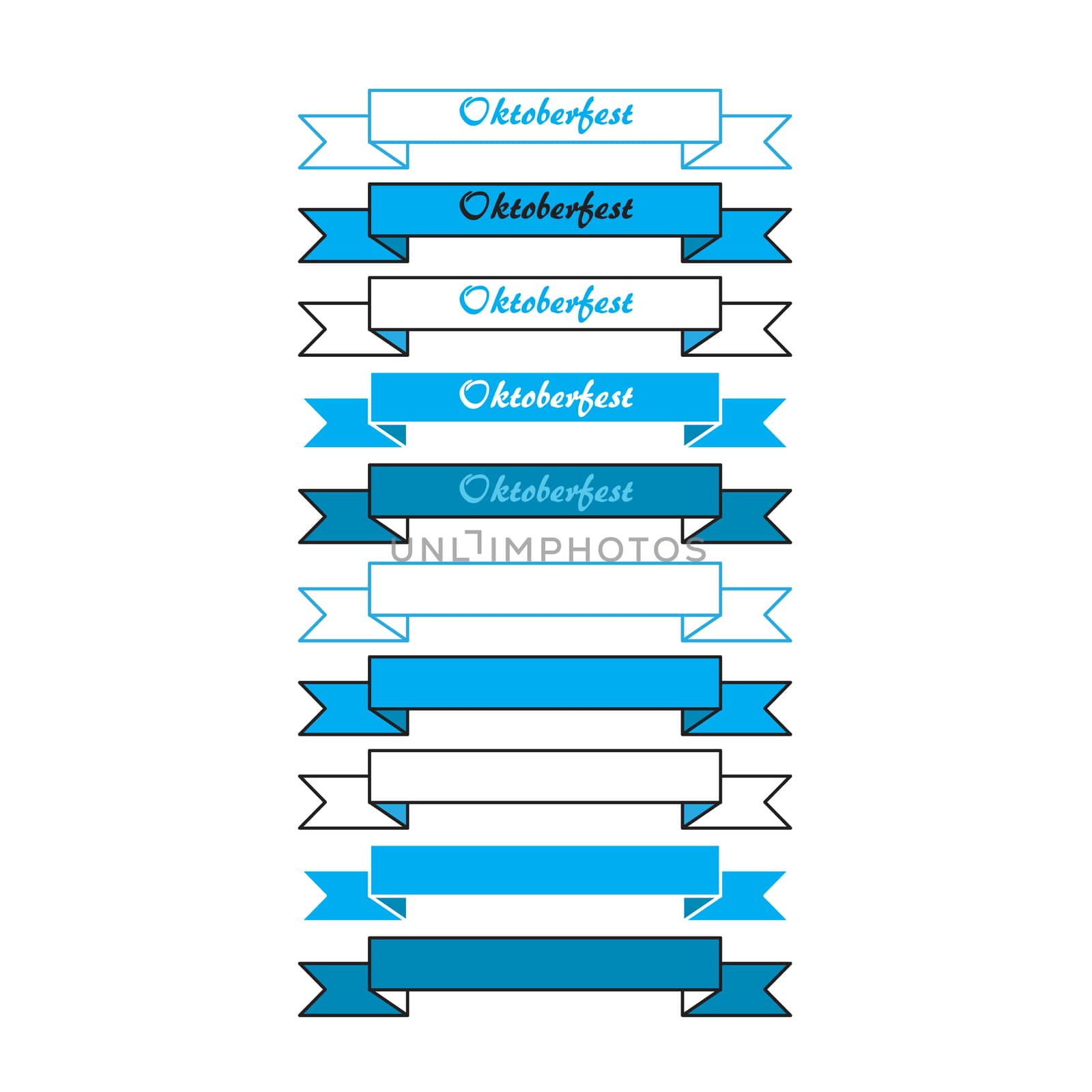 Oktoberfest simple banners in bavarian colors. Vector