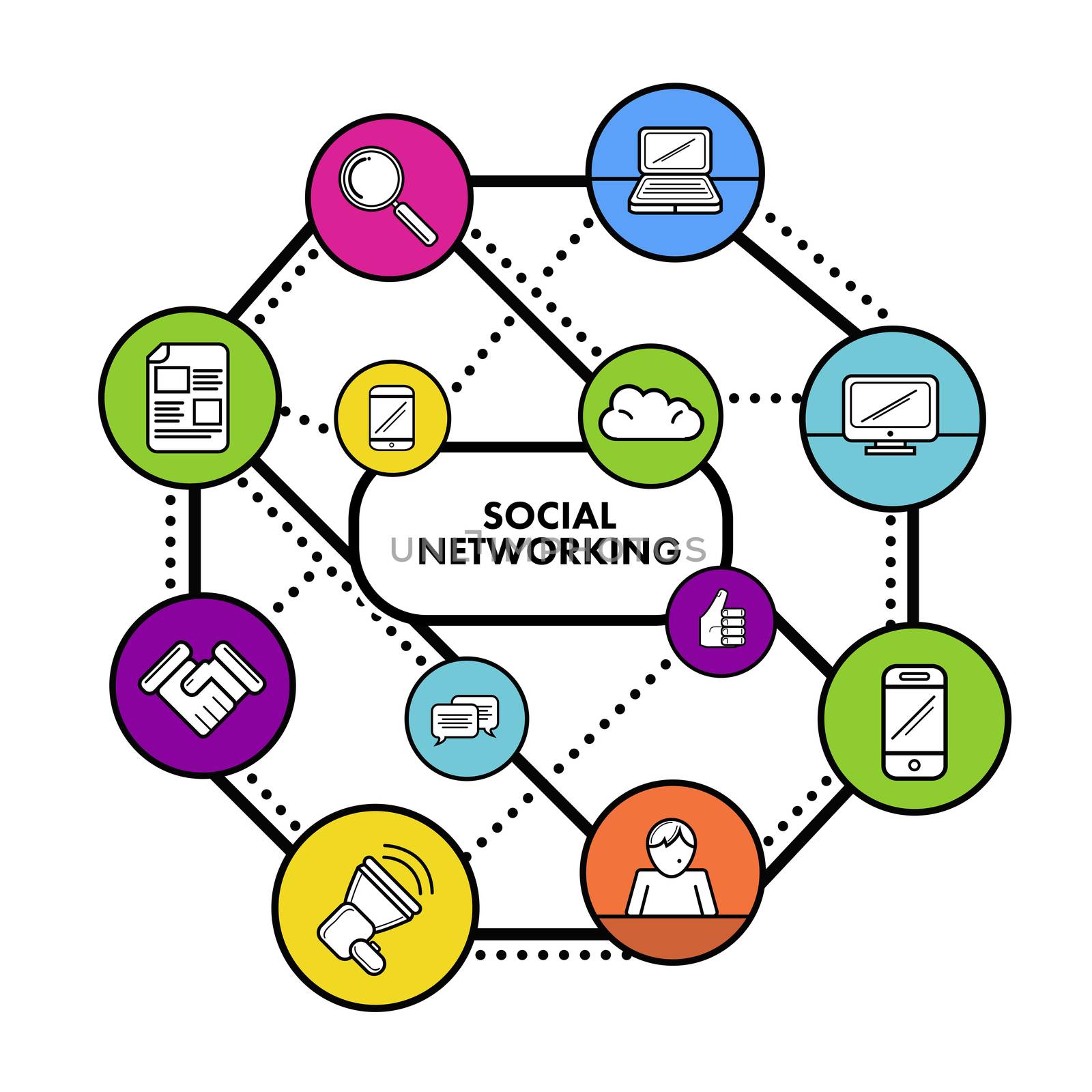 Digitally generated social networking concept vector