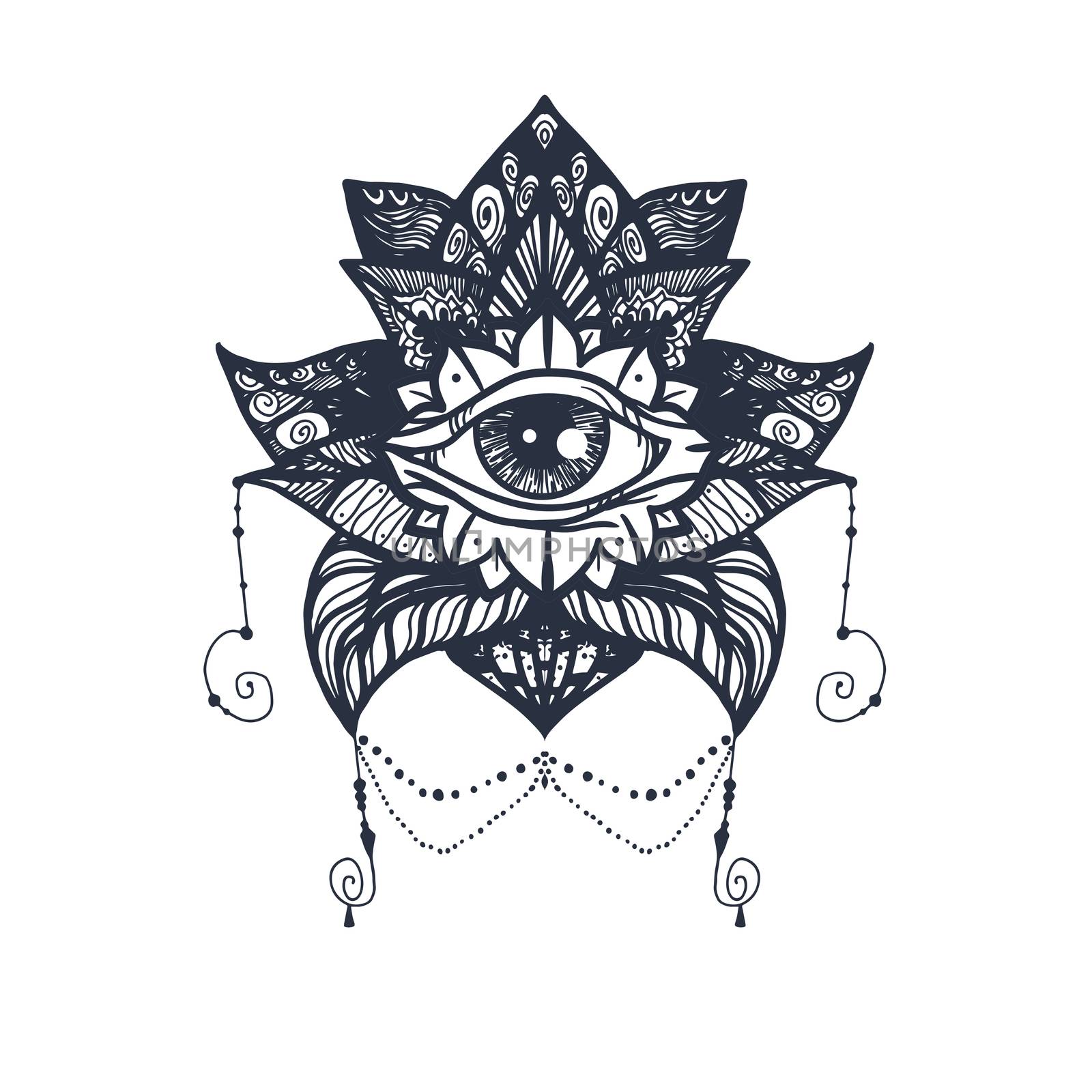 Eye on Lotus Tattoo by barsrsind