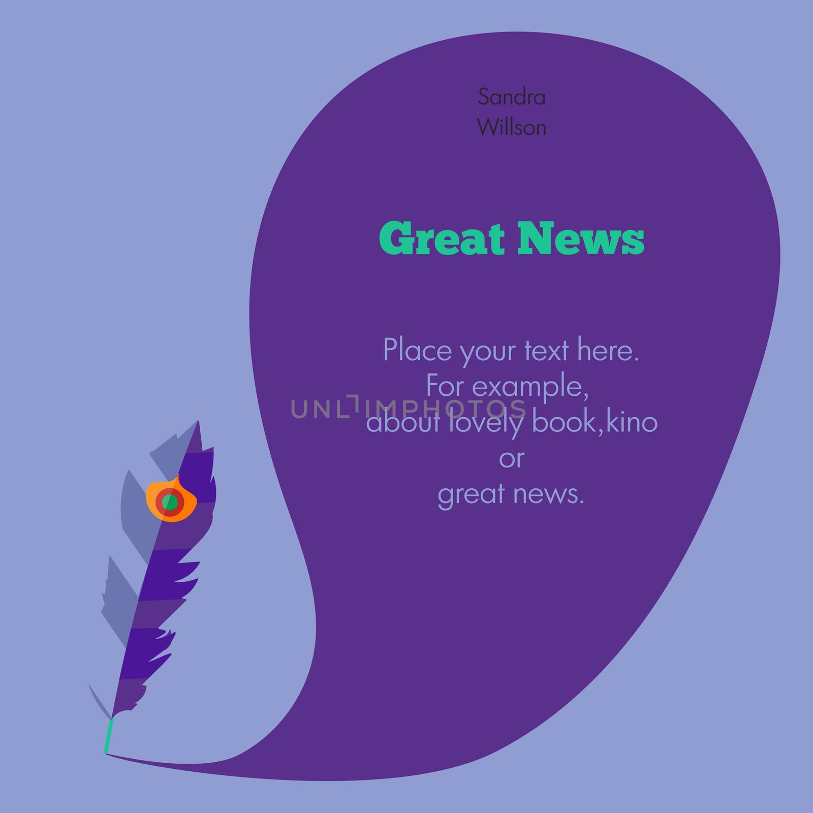 Template for headline and text, modern banner, flat broshure