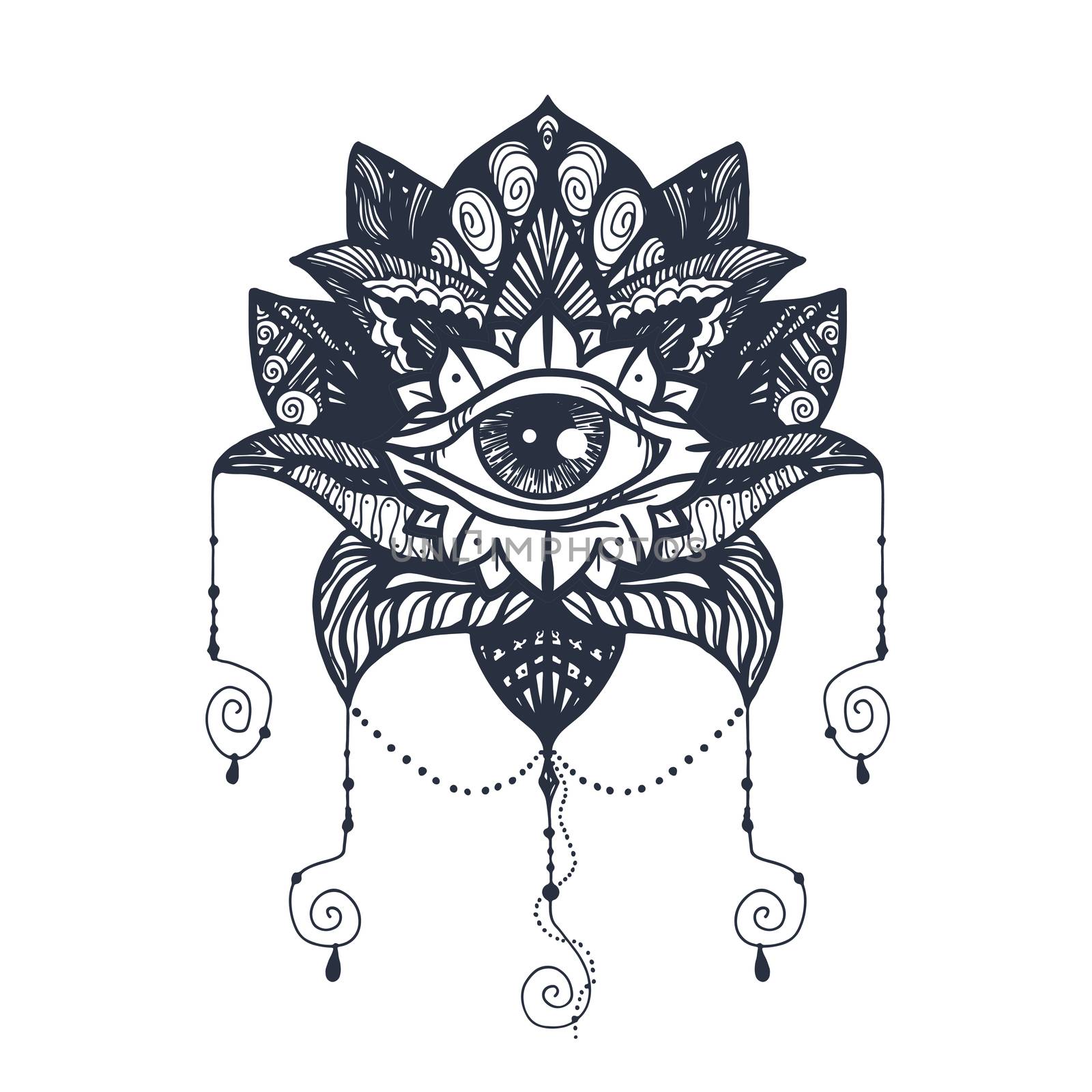 Eye on Lotus Tattoo by barsrsind
