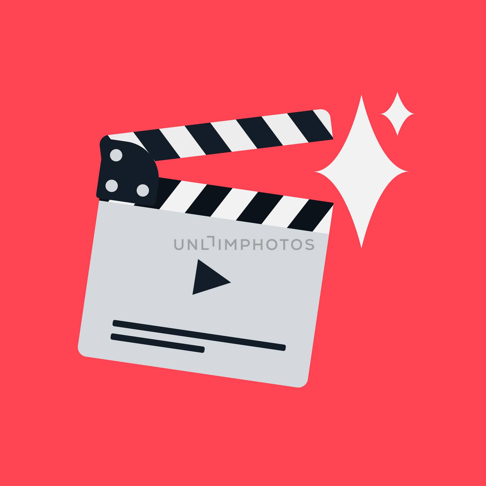 Flat movie clapperboard by barsrsind