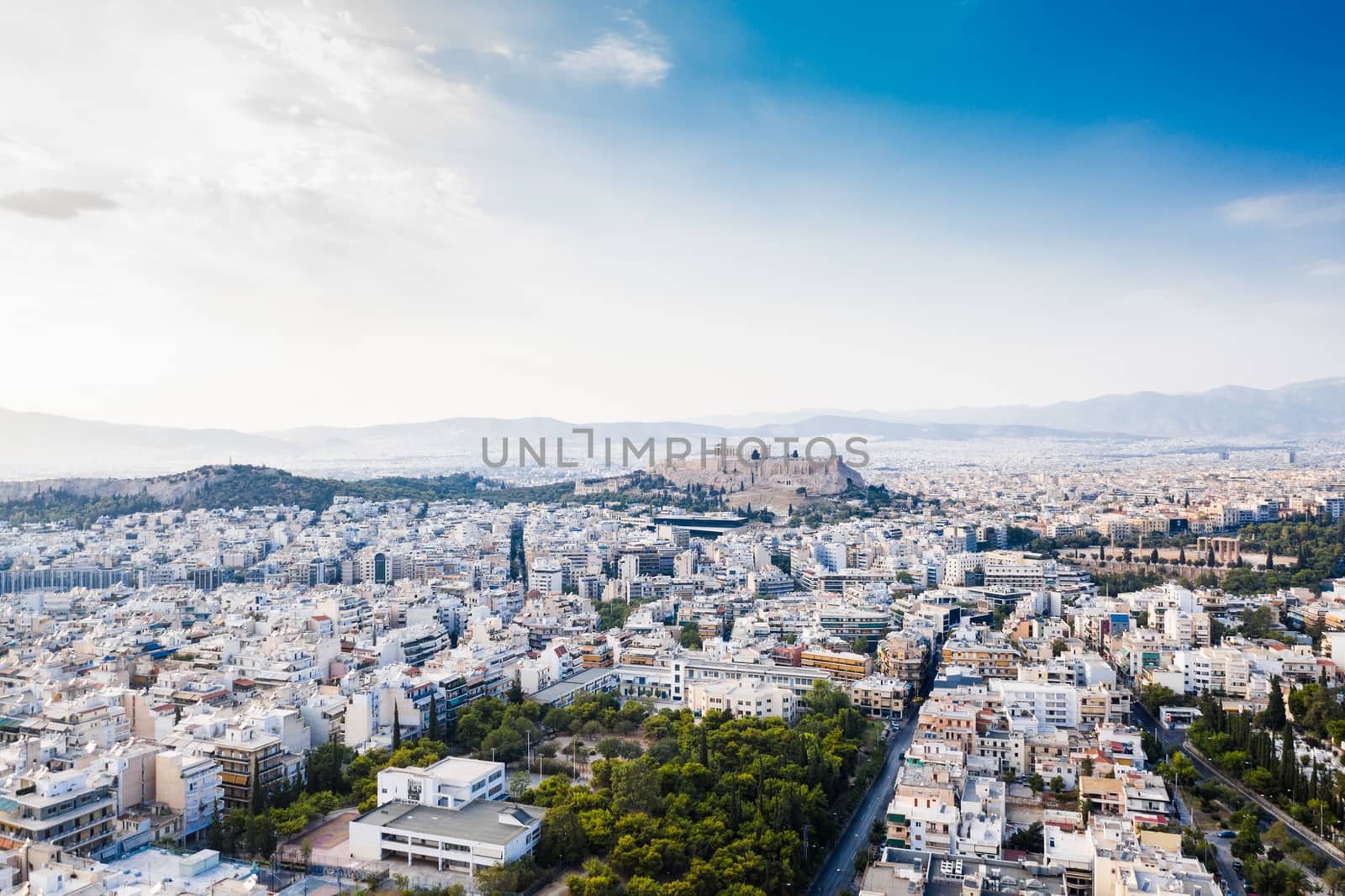 Aerial view of Acropolis and the city center of the Greek capital by camerarules