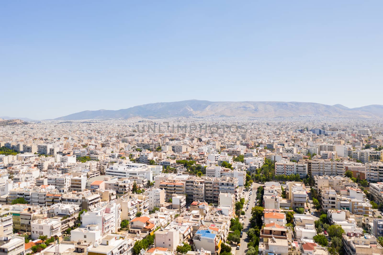 Aerial view of Athens suburban area, Greece