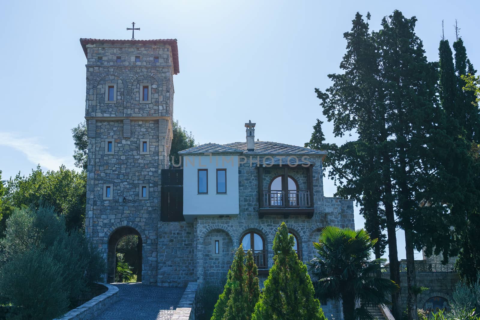 Mediterranean architecture. The stone building of the Tvrdos Monastery in Bosnia.