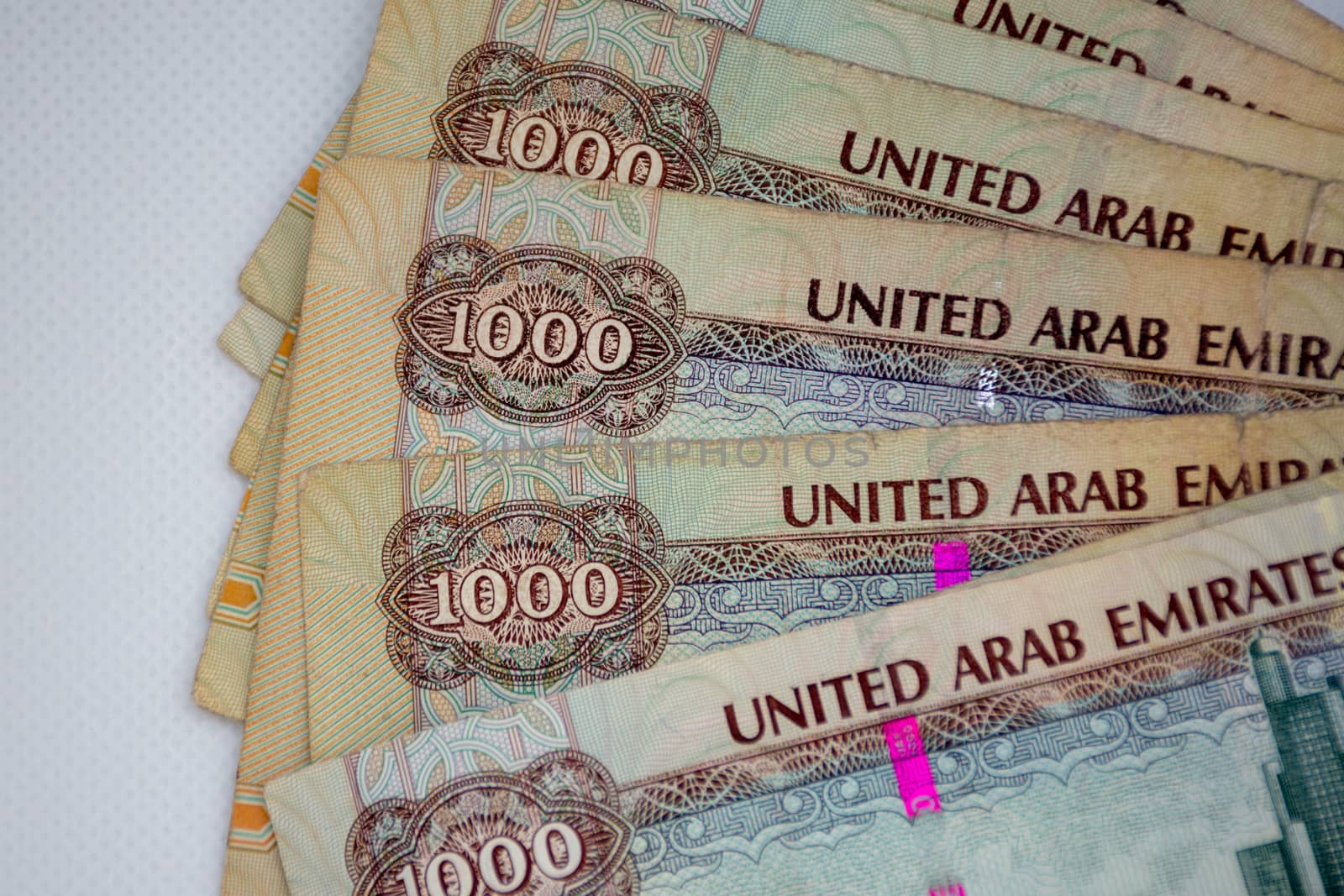 The Currency of the United Arab Emirates (UAE) - Thousand Dirham by kingmaphotos