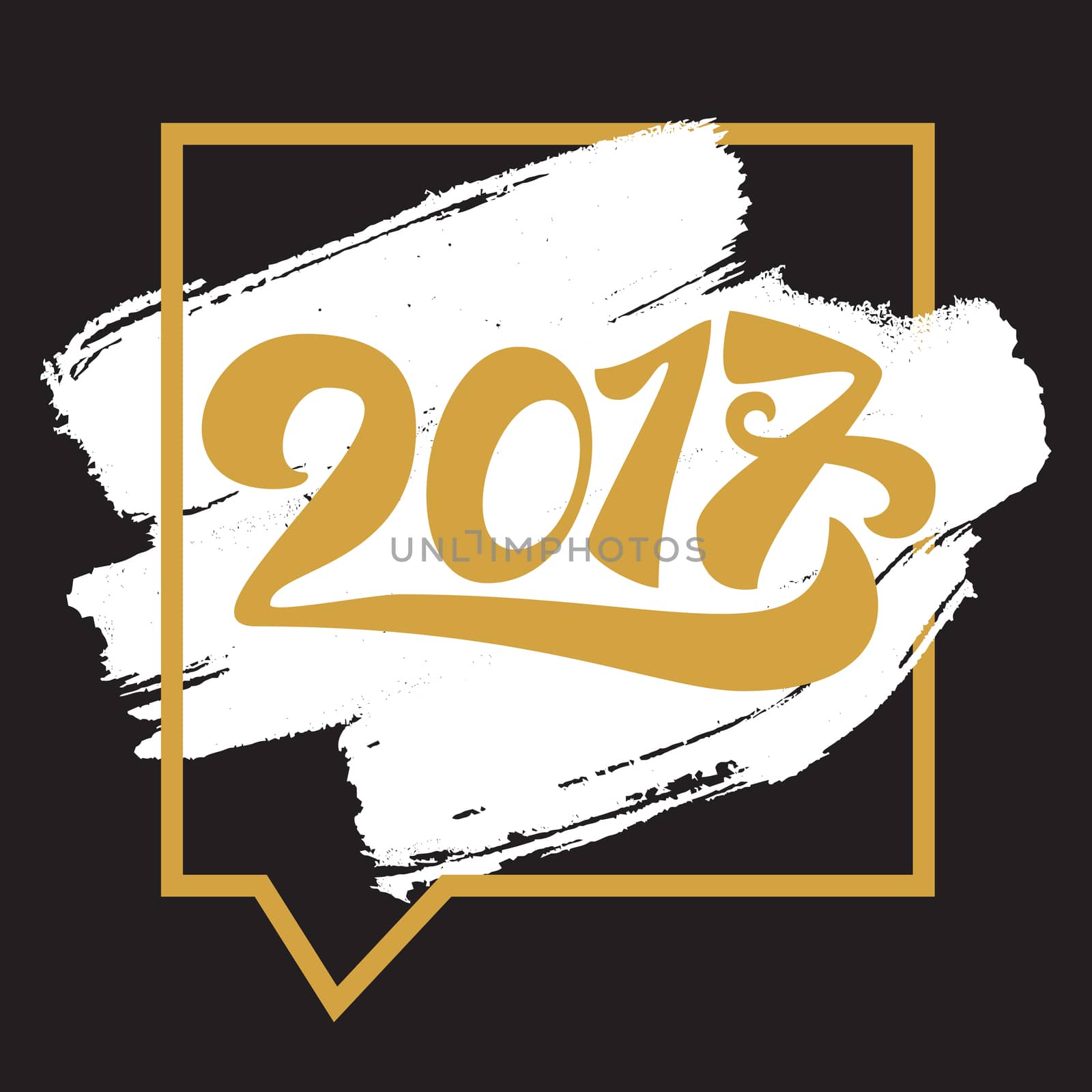 Lettering 2017 for print and poster, banner and sticker. Happy new year greeting card. Vector