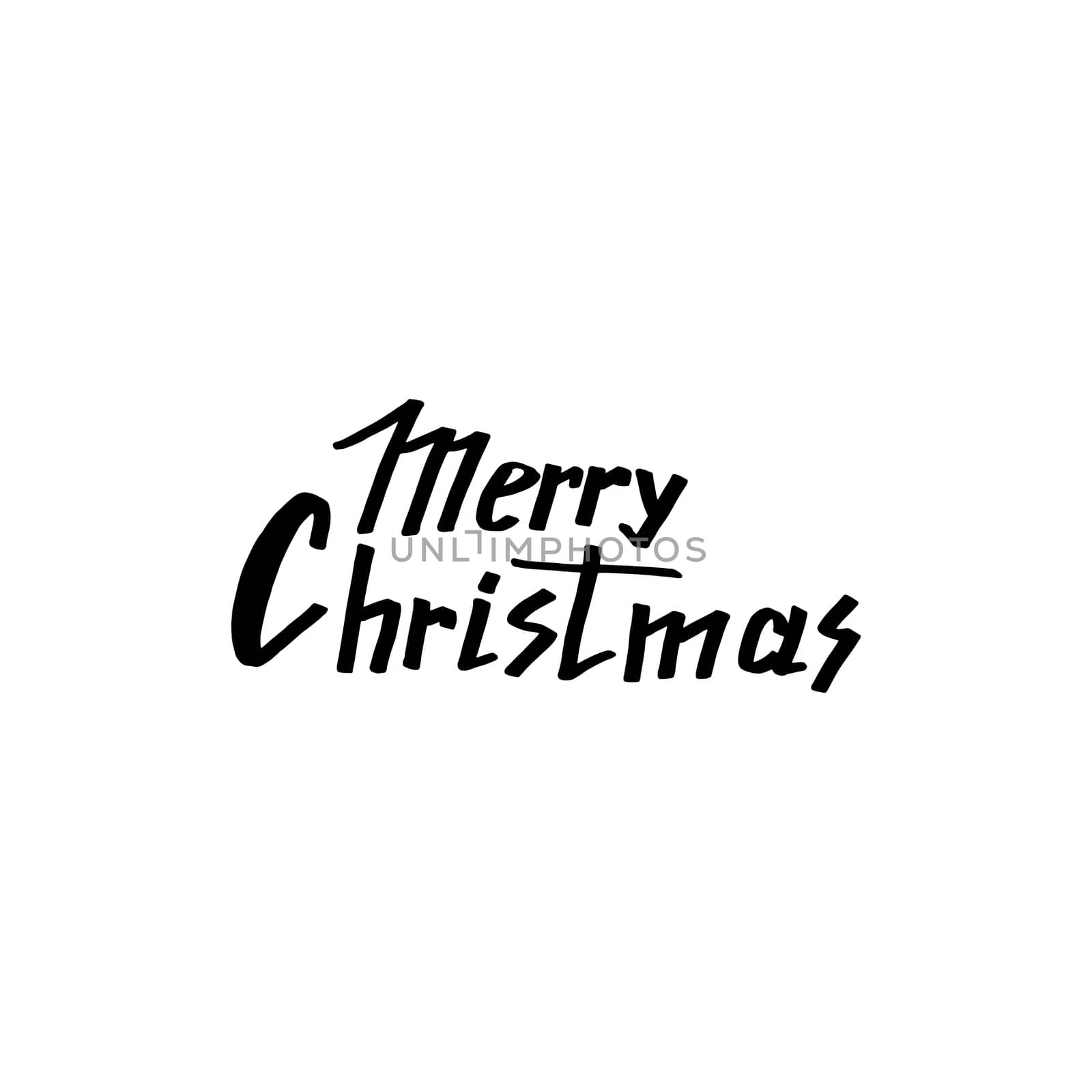 Merry Christmas Hand Drawn Lettering. Happy New Year illustration. Xmas Design Label Elements for holiday invitation, greeting, card and headline, title, sticker, emblem, print, magnet. Vector