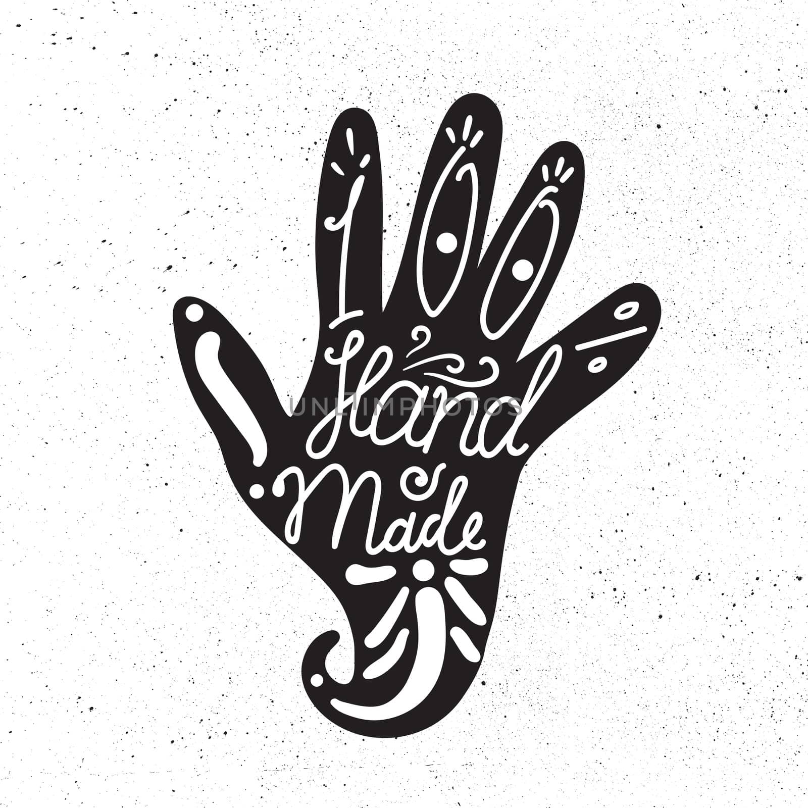 Badge template with 100 handmade product symbol. Vintage sticker with text 100 hand made. 100 Percents Hand Made Design Element, Label, Insignia, Tag, Emblem. Vector