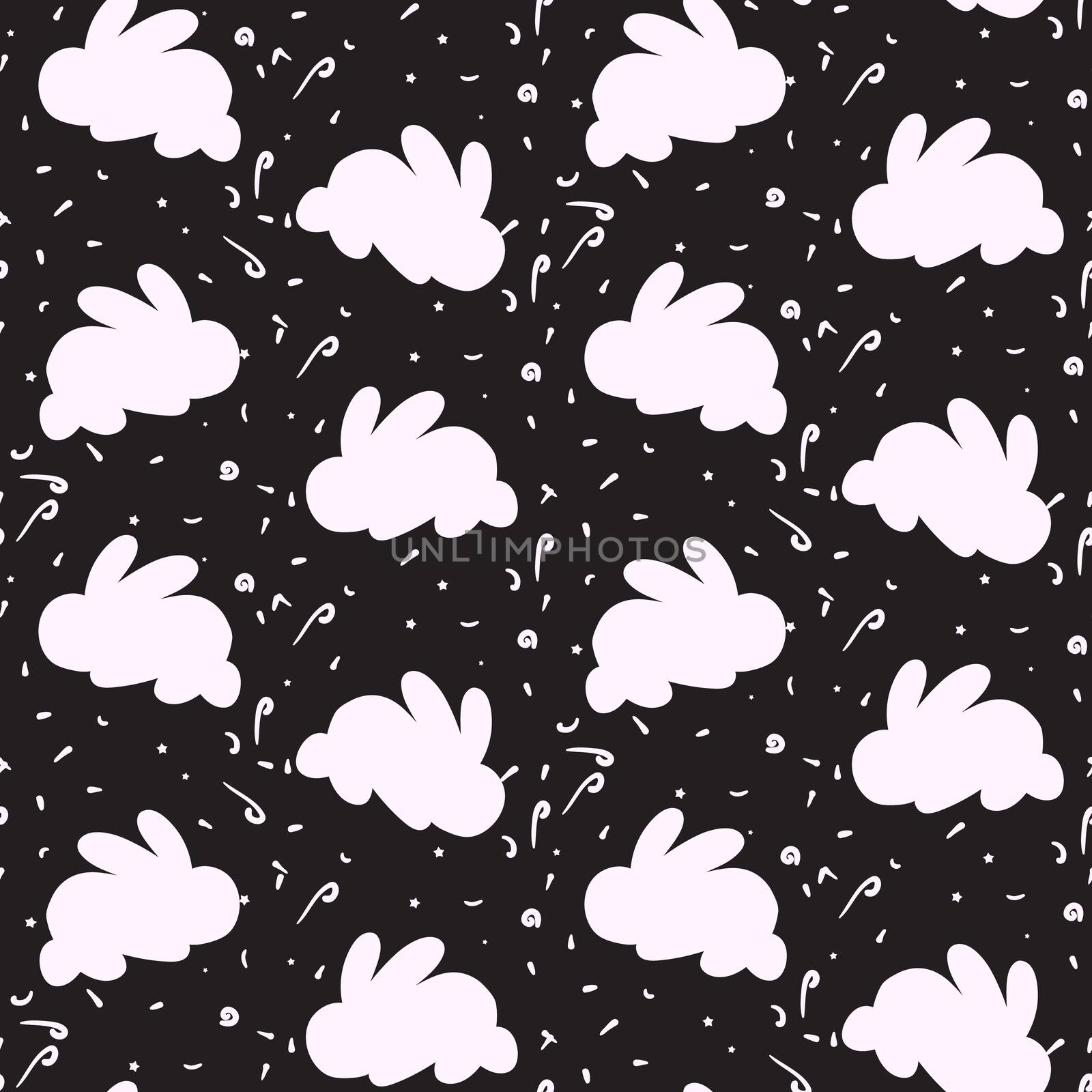 Happy easter seamless pattern with rabbit for print, wrap, fabric, greeting card. Vector