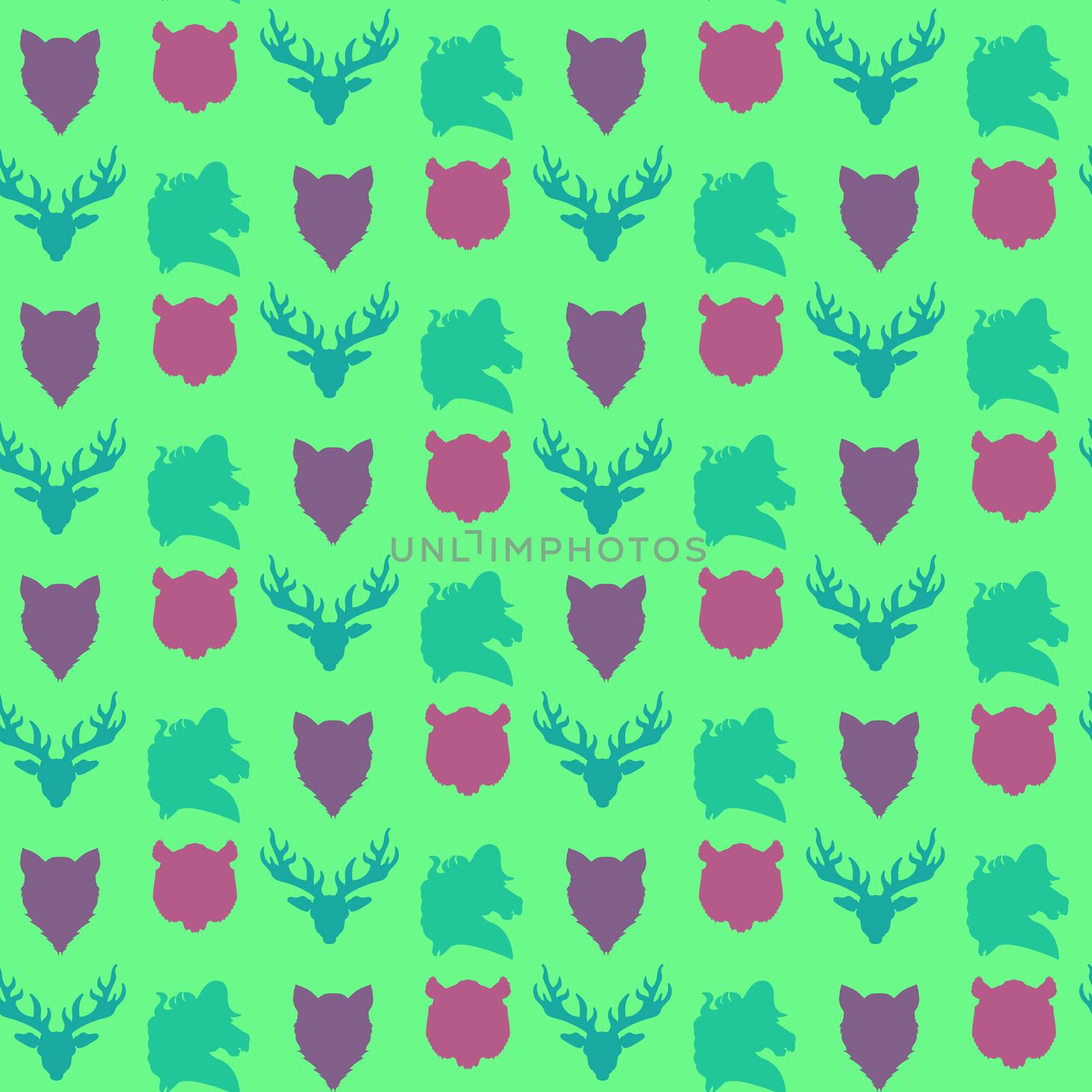 Wildlife seamless pattern by barsrsind