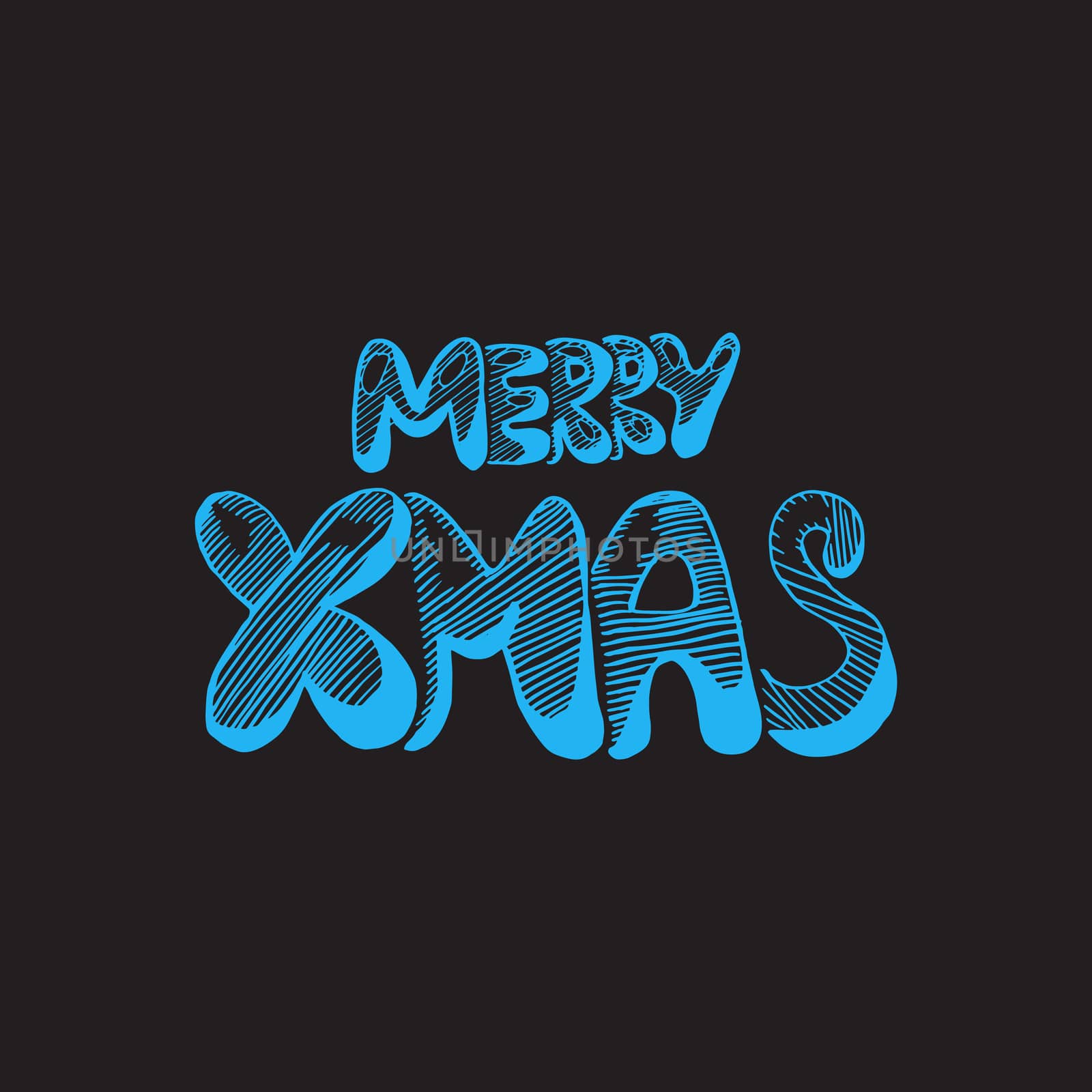 Merry Christmas Hand Drawn Lettering. Happy New Year illustration. Xmas Design Label Elements for holiday invitation, greeting, card and headline, title, sticker, emblem, print, magnet. Vector