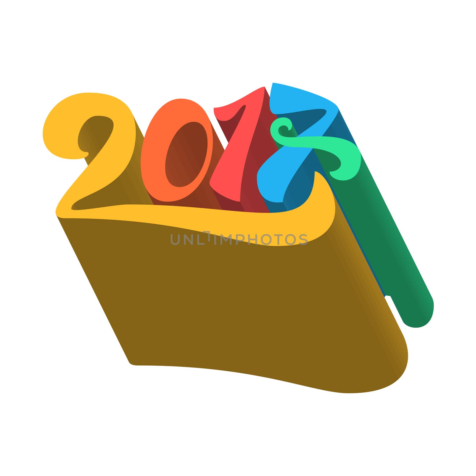 Lettering 2017 for print and poster, banner and sticker. Happy new year greeting card. Vector