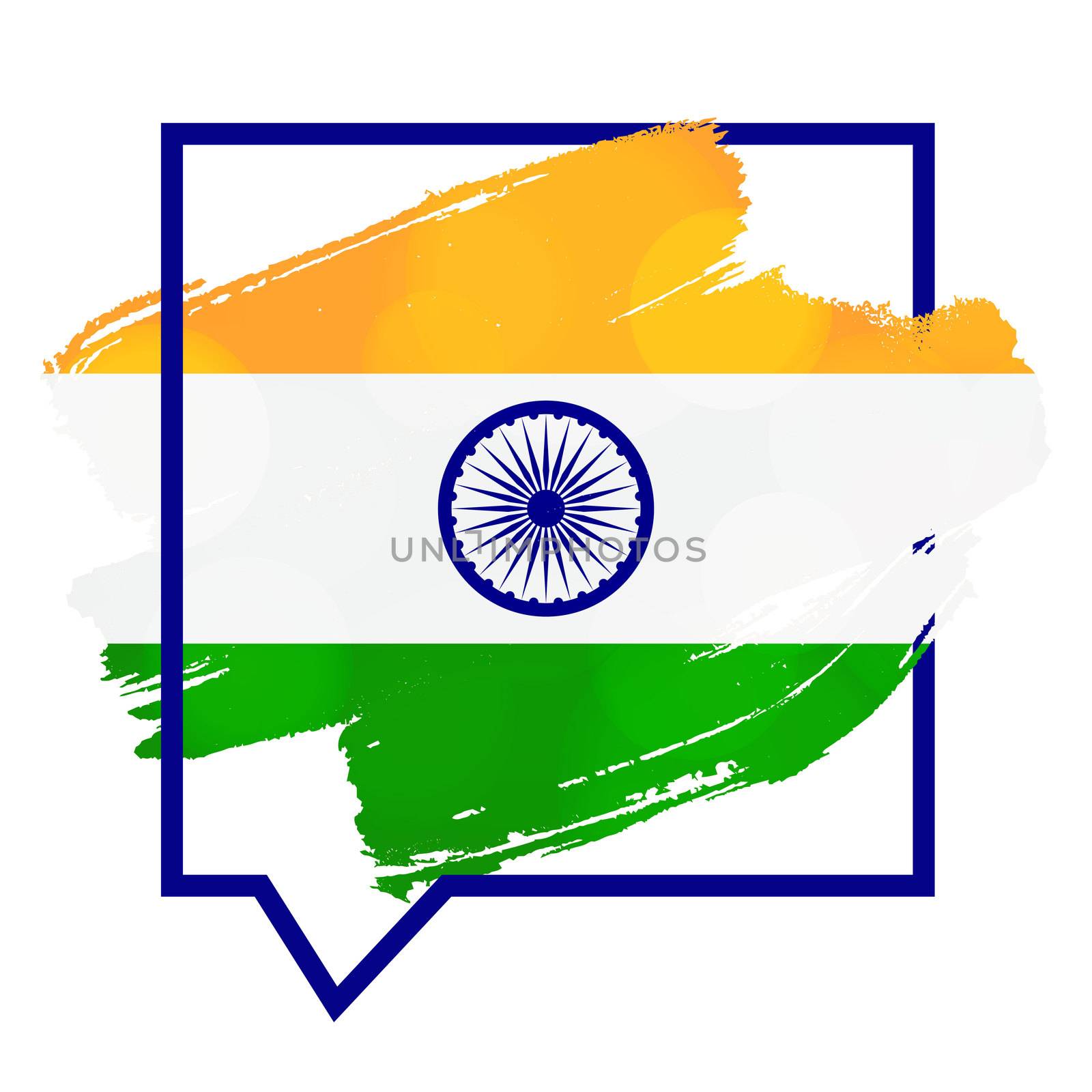 Happy Independence day India Greeting Template with Ashoka wheel. 15th of august. Design elements for print, card, banner, celebration. Vector