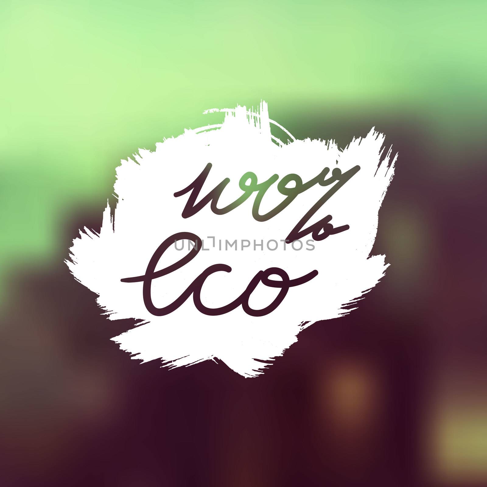 Hand drawn ecology and 100 percents natural lettering. Isolated grunge sticker or nature icon of quality for banner, web, card, print. Eco design. Vector