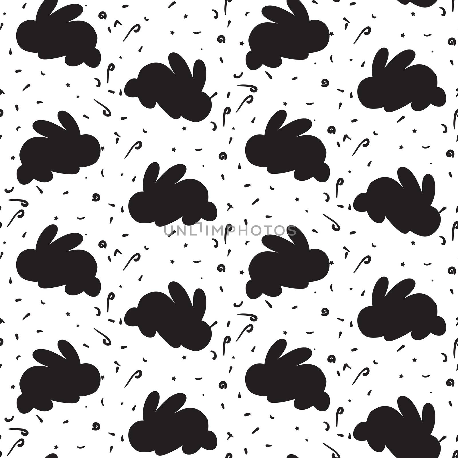 Happy easter seamless pattern with rabbit for print, wrap, fabric, greeting card. Vector