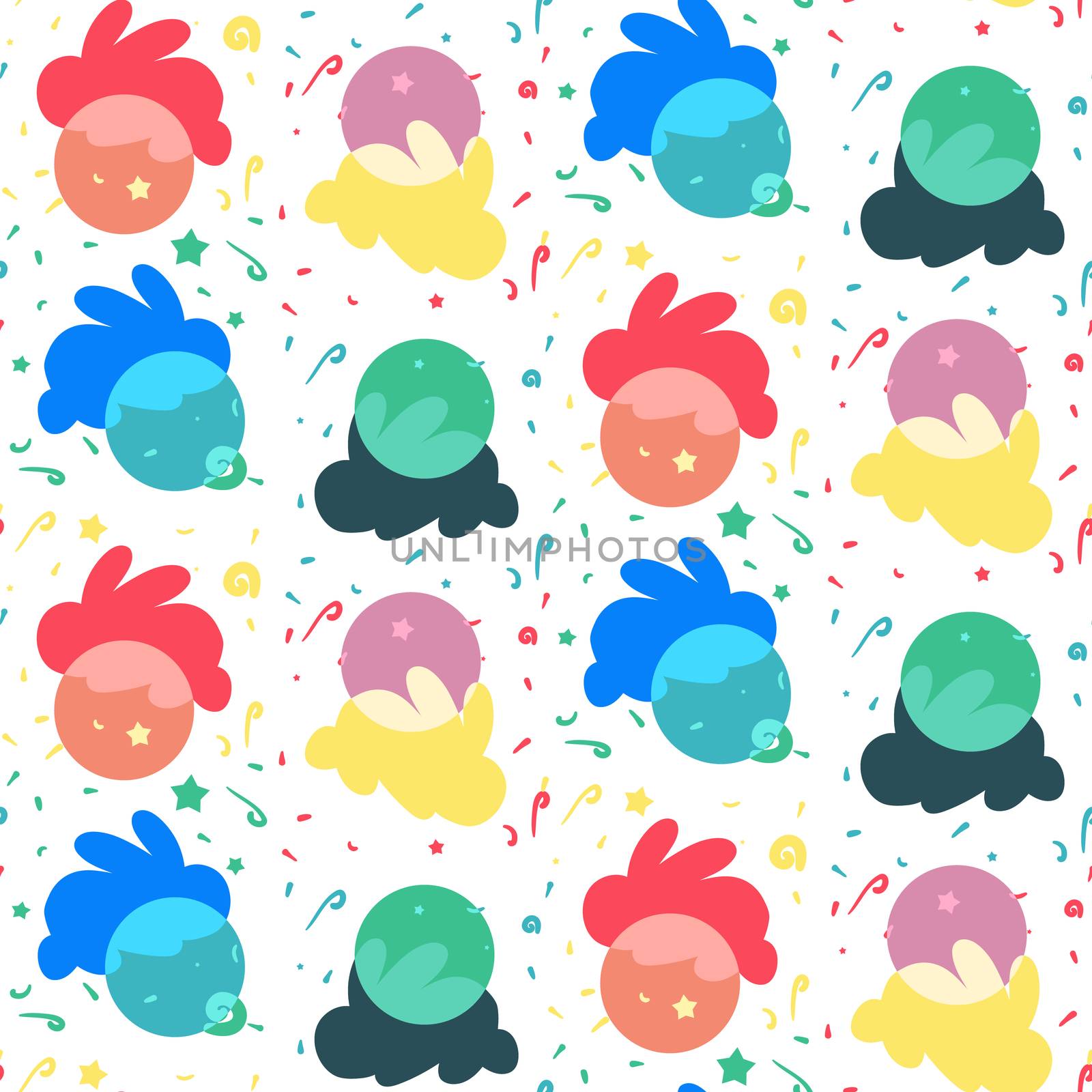 Happy easter seamless pattern with rabbit for print, wrap, fabric, greeting card. Vector