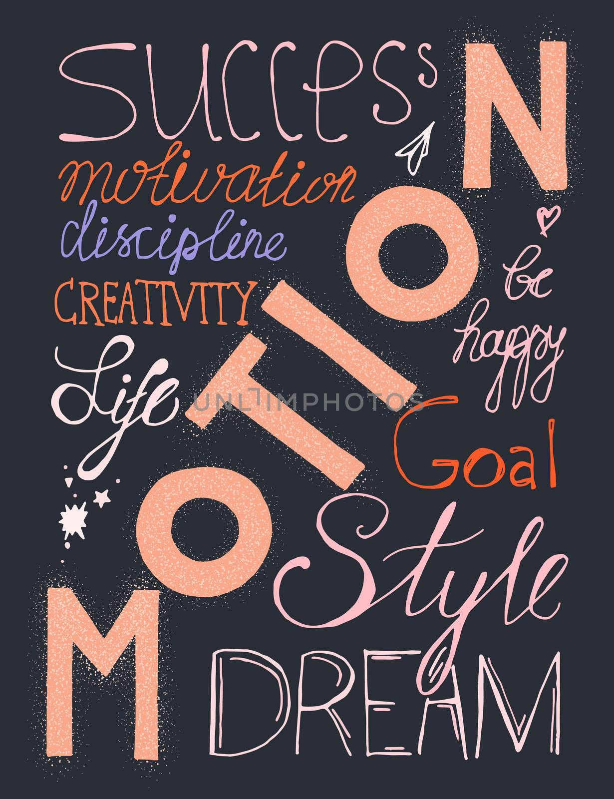 Vintage hand drawn lettering hipster composition with words about life, success and dream. Print, typographic, greeting, poster, t-shirt design about love. Vector