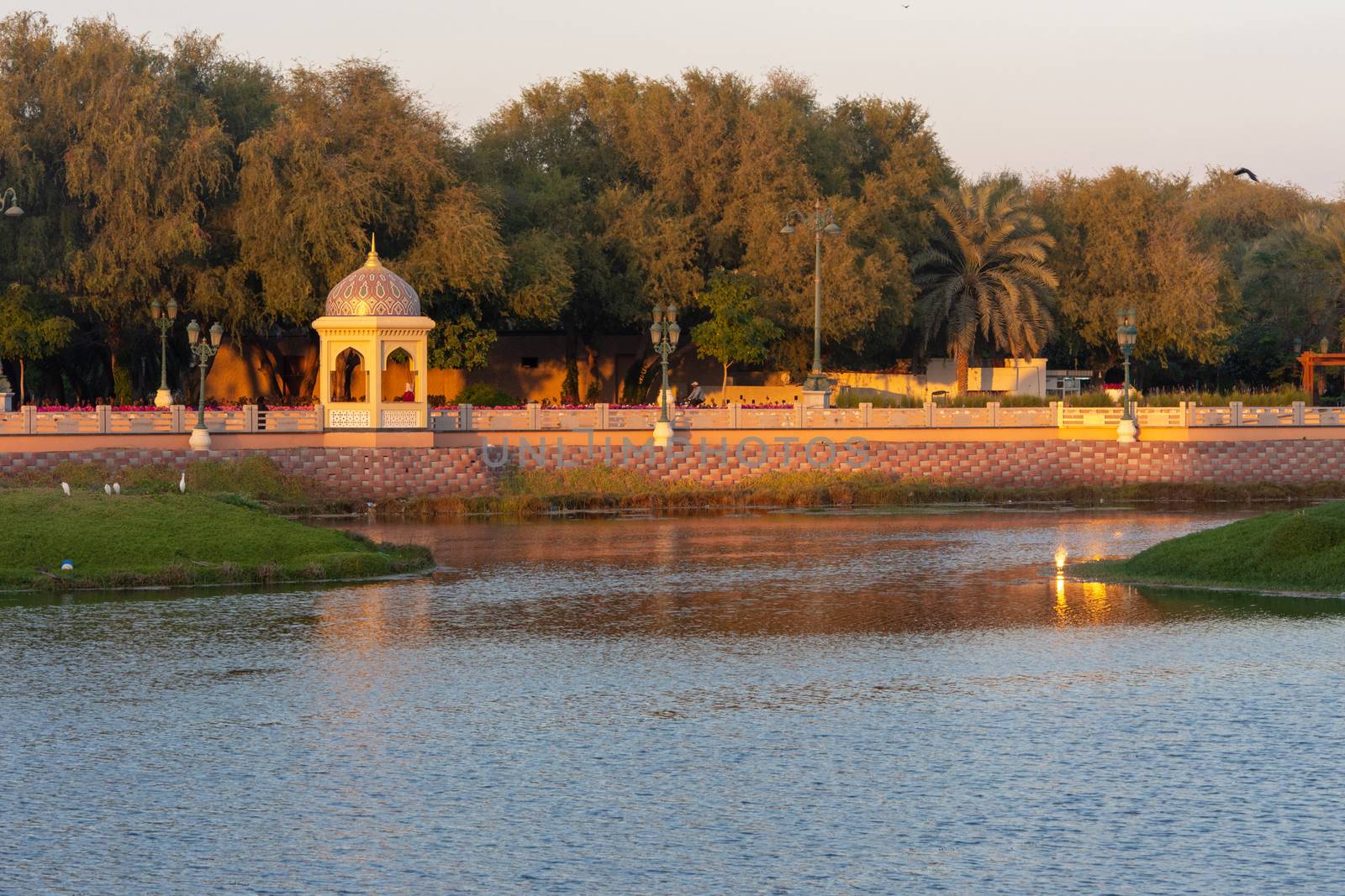 Qurm Park in the evening in Muscat, Oman by kingmaphotos