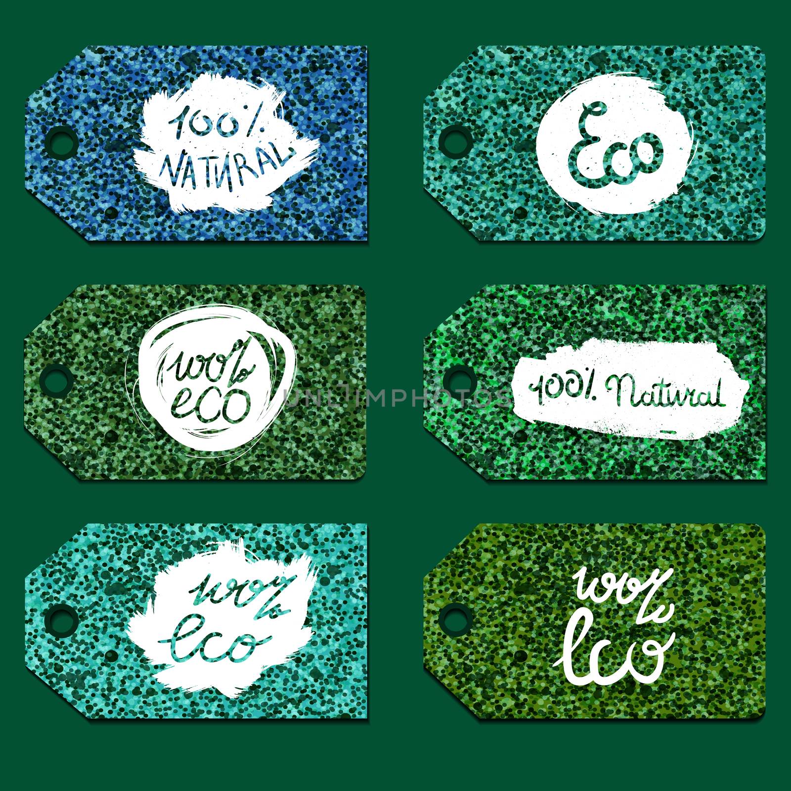 Hand drawn ecology and 100 percents natural lettering. Isolated grunge sticker or nature icon of quality for banner, web, card, print. Eco design. Vector