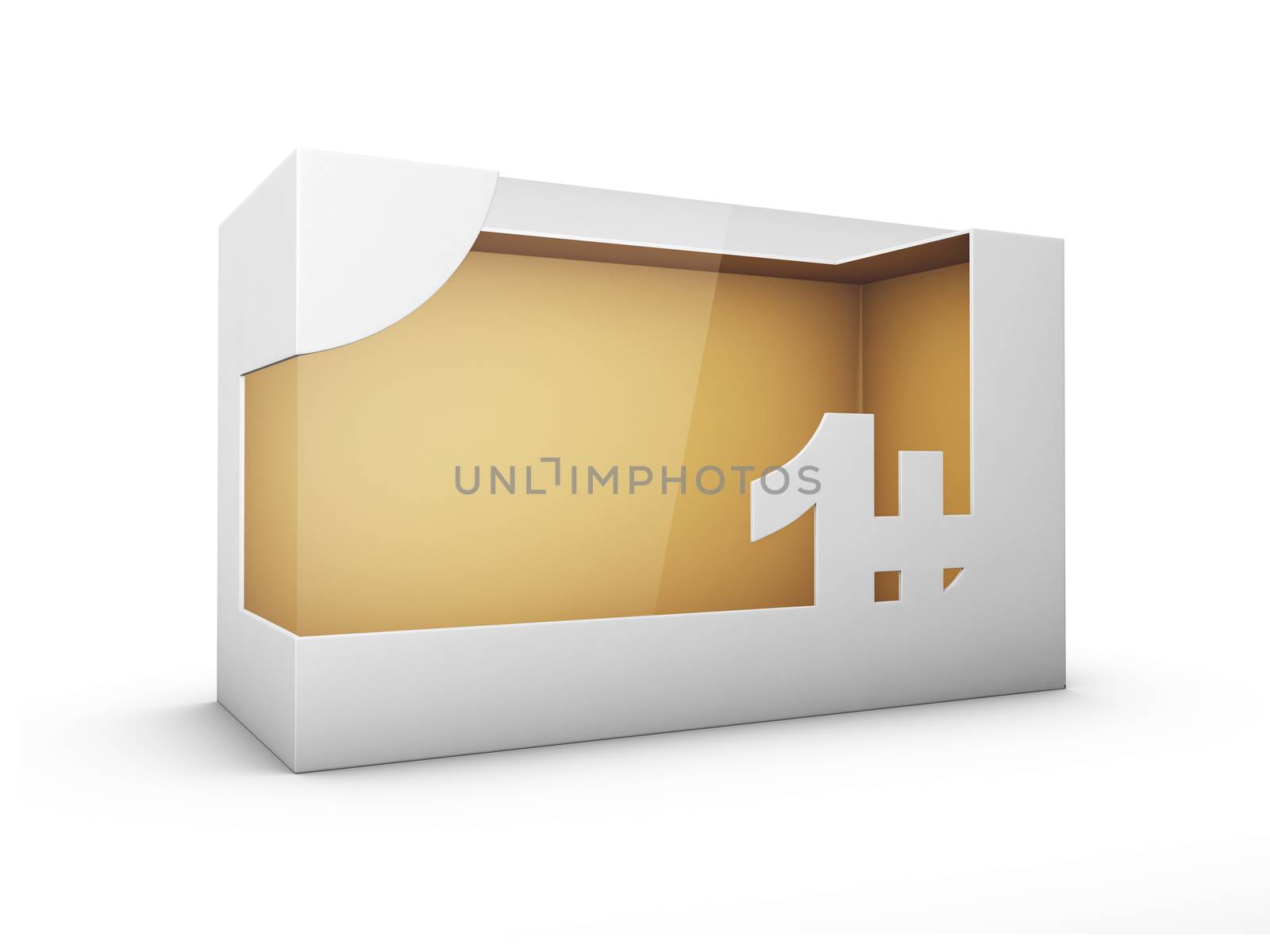 3d Rendering of White Package Box With Window for Toys for one year and up, clipping path included by tussik
