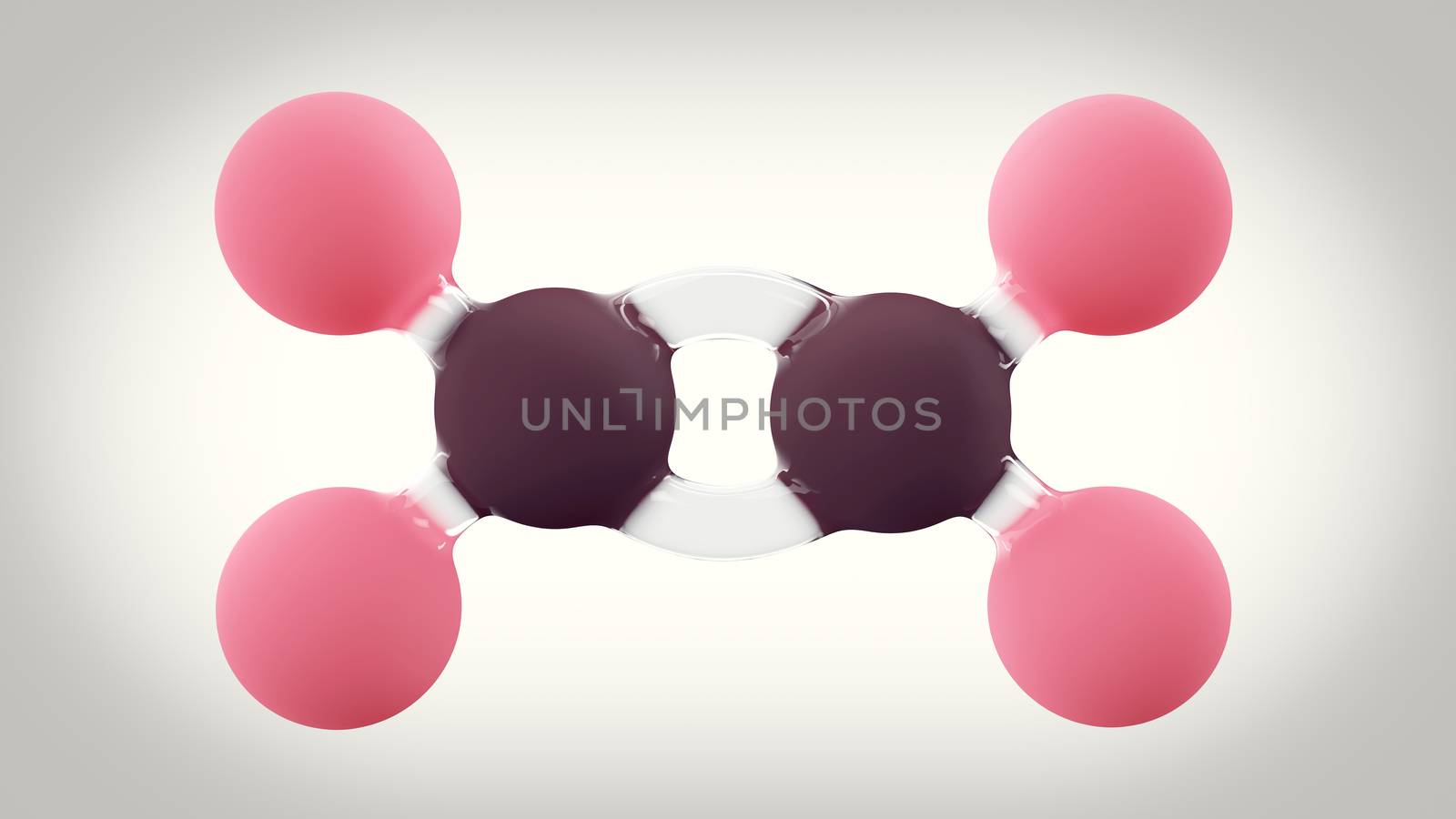 3d Rendering of ethylene molecule, clipping path included by tussik
